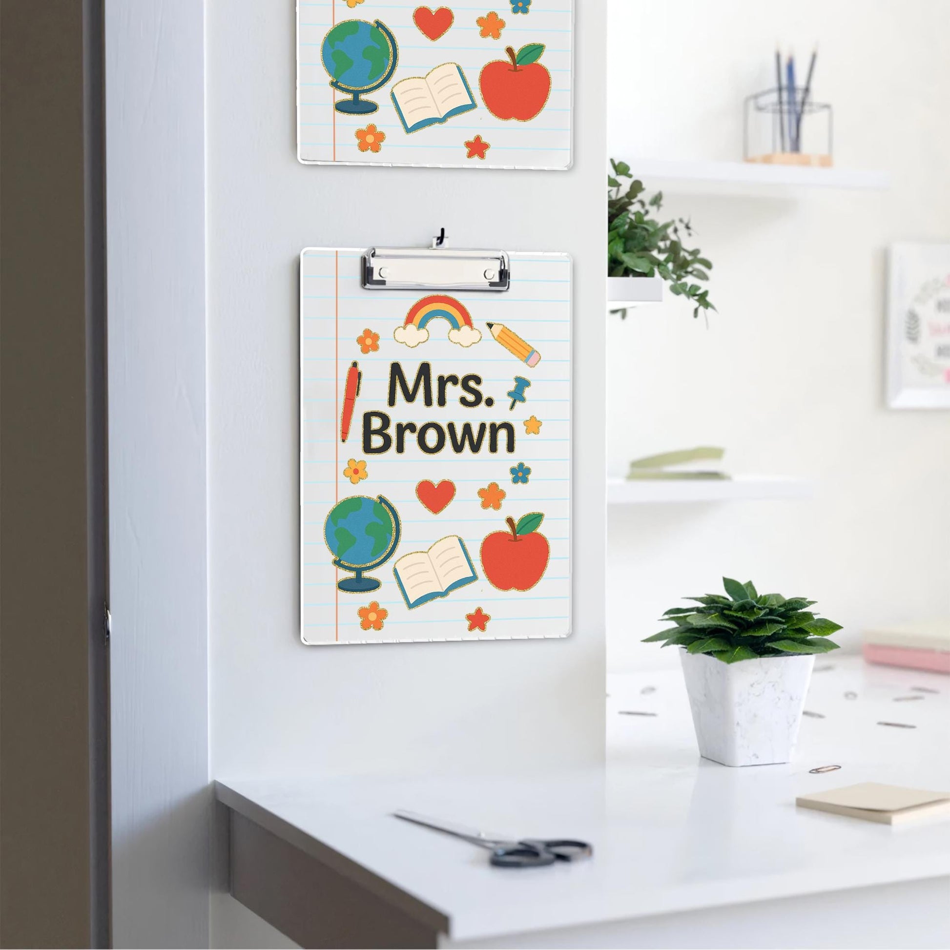 Personalized Teacher Clipboard, Back to School Clipboard with Name, Cute Classroom Supplies Design, Custom Educator Gift