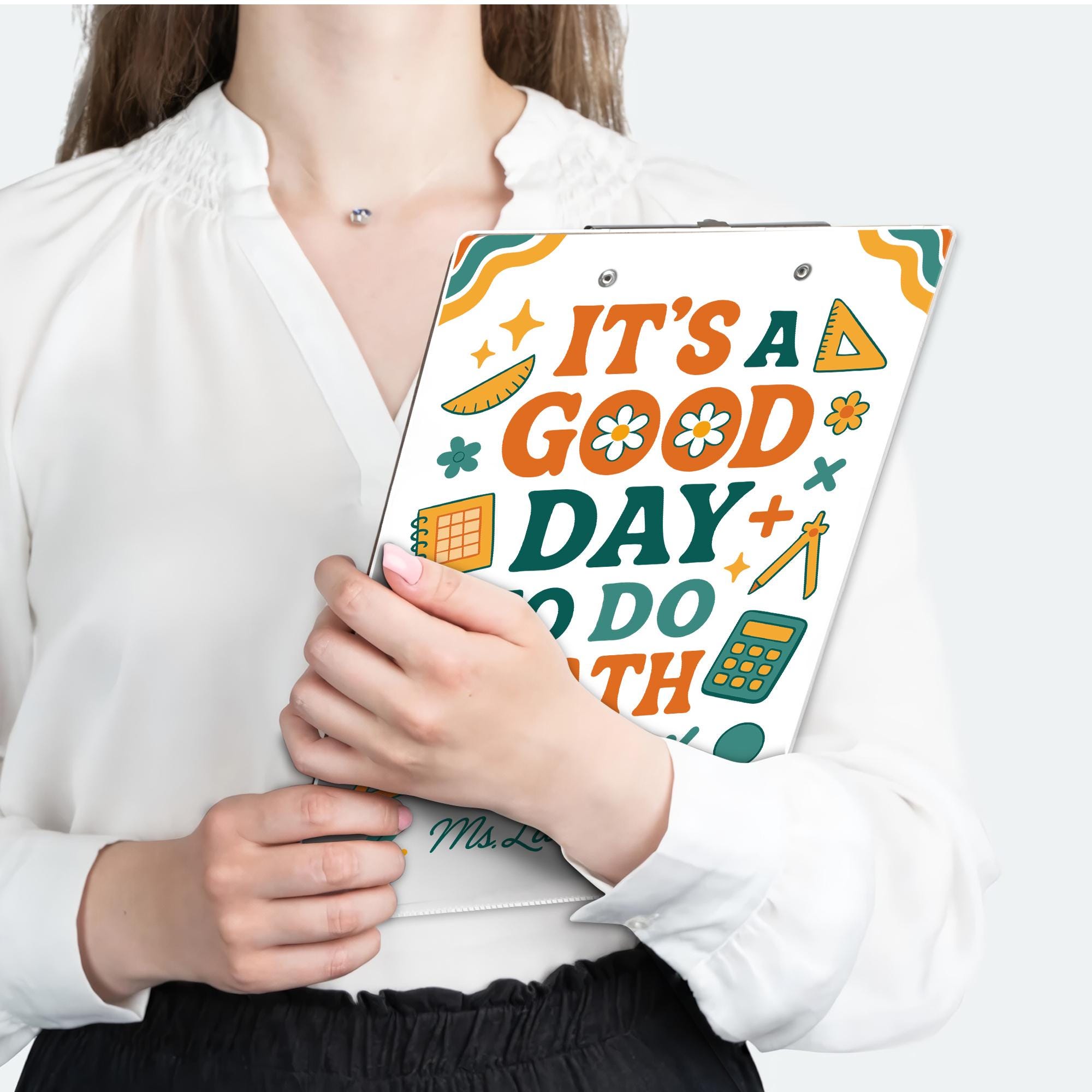 Personalized Math Teacher Clipboard, It's a Good Day to Do Math, Custom Back to School Gift, Fun Classroom Clipboard for Educators