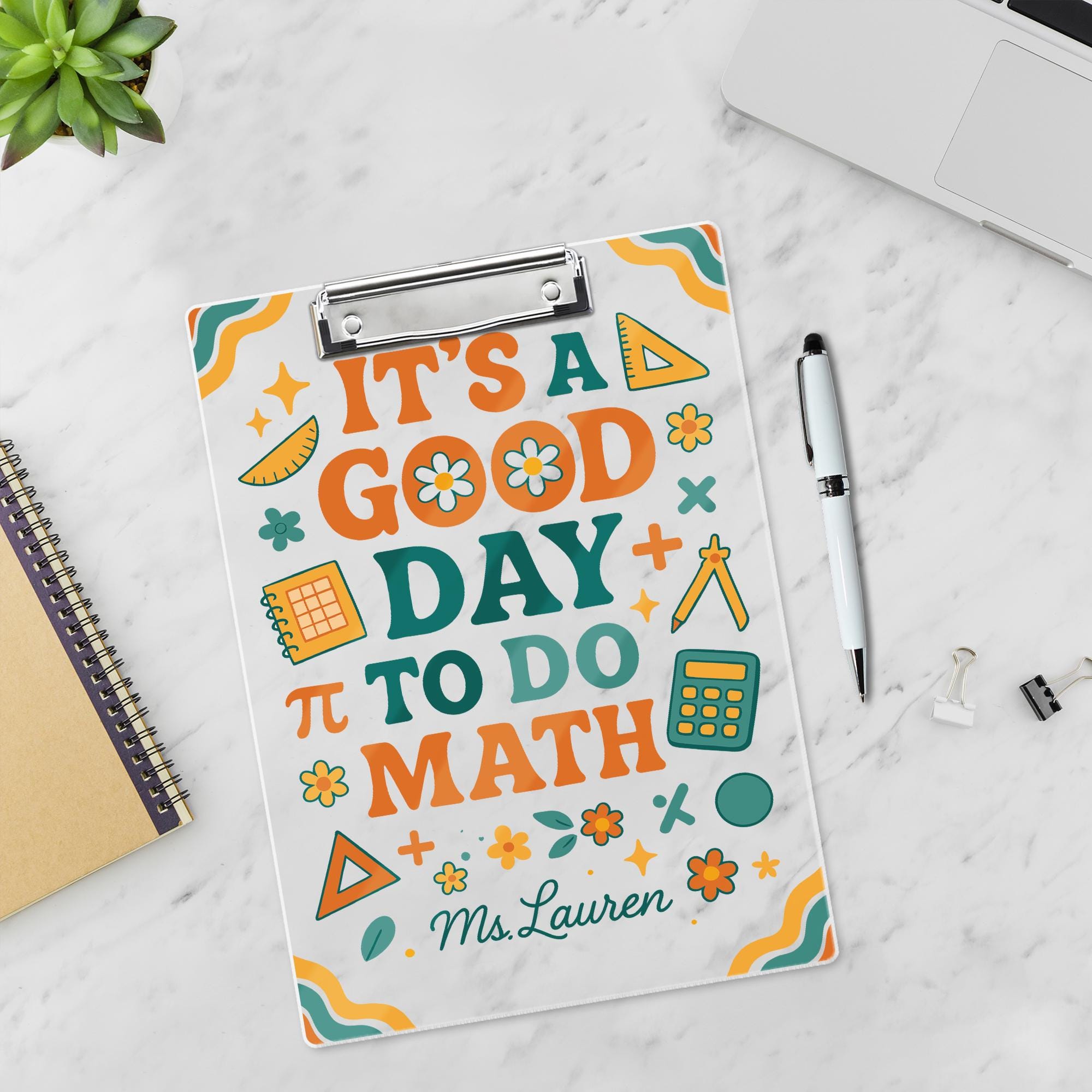 Personalized Math Teacher Clipboard, It's a Good Day to Do Math, Custom Back to School Gift, Fun Classroom Clipboard for Educators