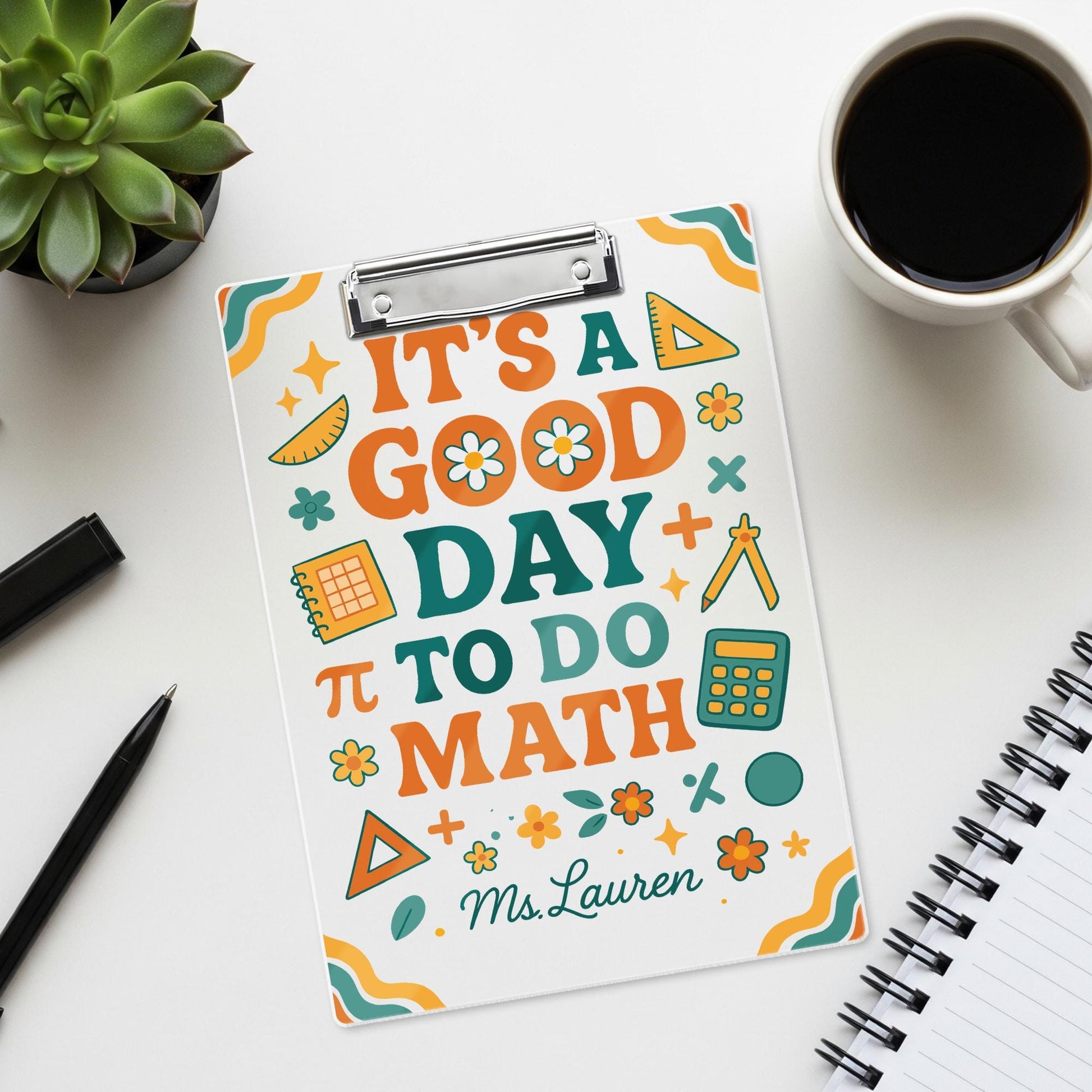 Personalized Math Teacher Clipboard, It's a Good Day to Do Math, Custom Back to School Gift, Fun Classroom Clipboard for Educators