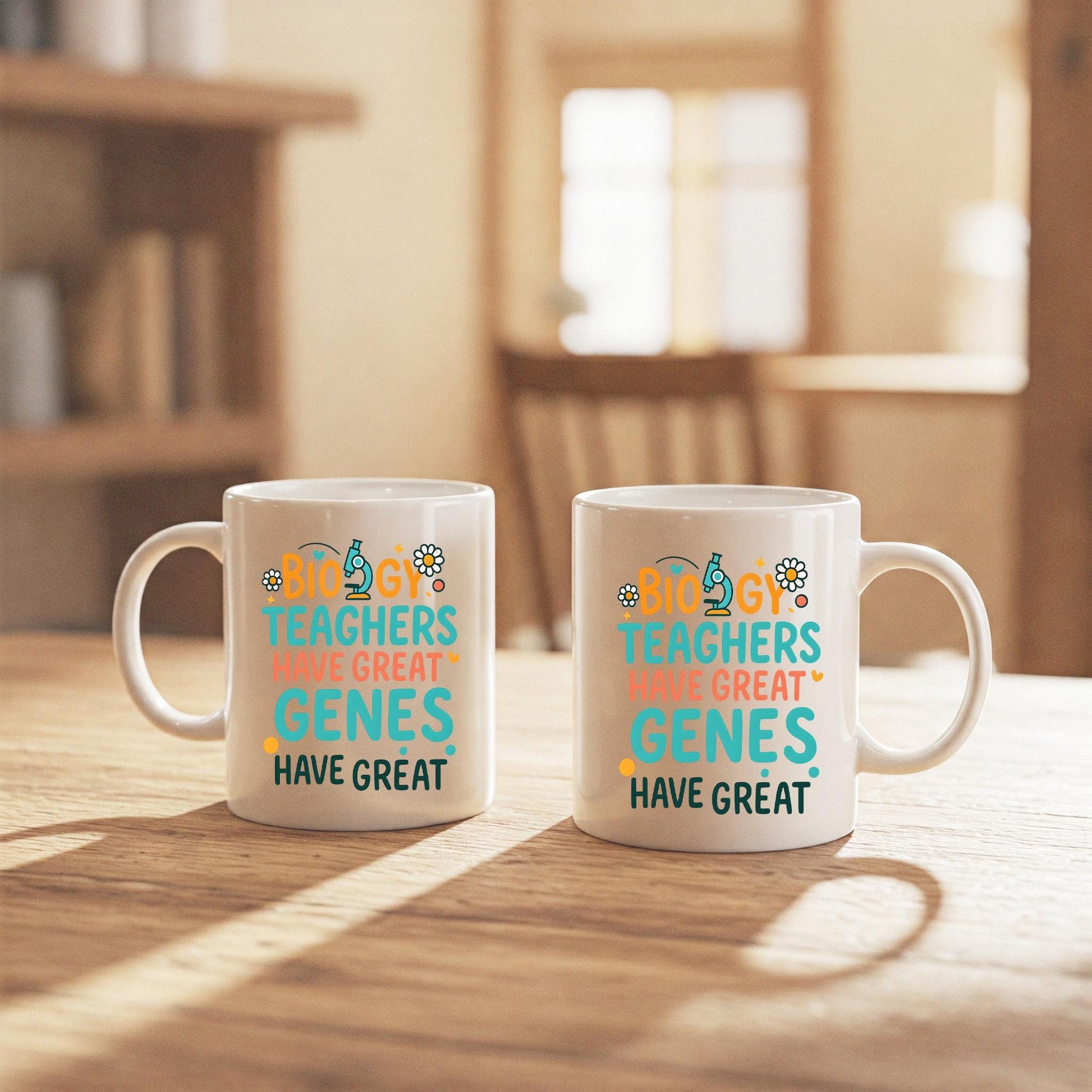 Funny Biology Teacher Mug | Back to School Science Teacher Gift | Great Genes Pun Coffee Cup | Teacher Appreciation Mug