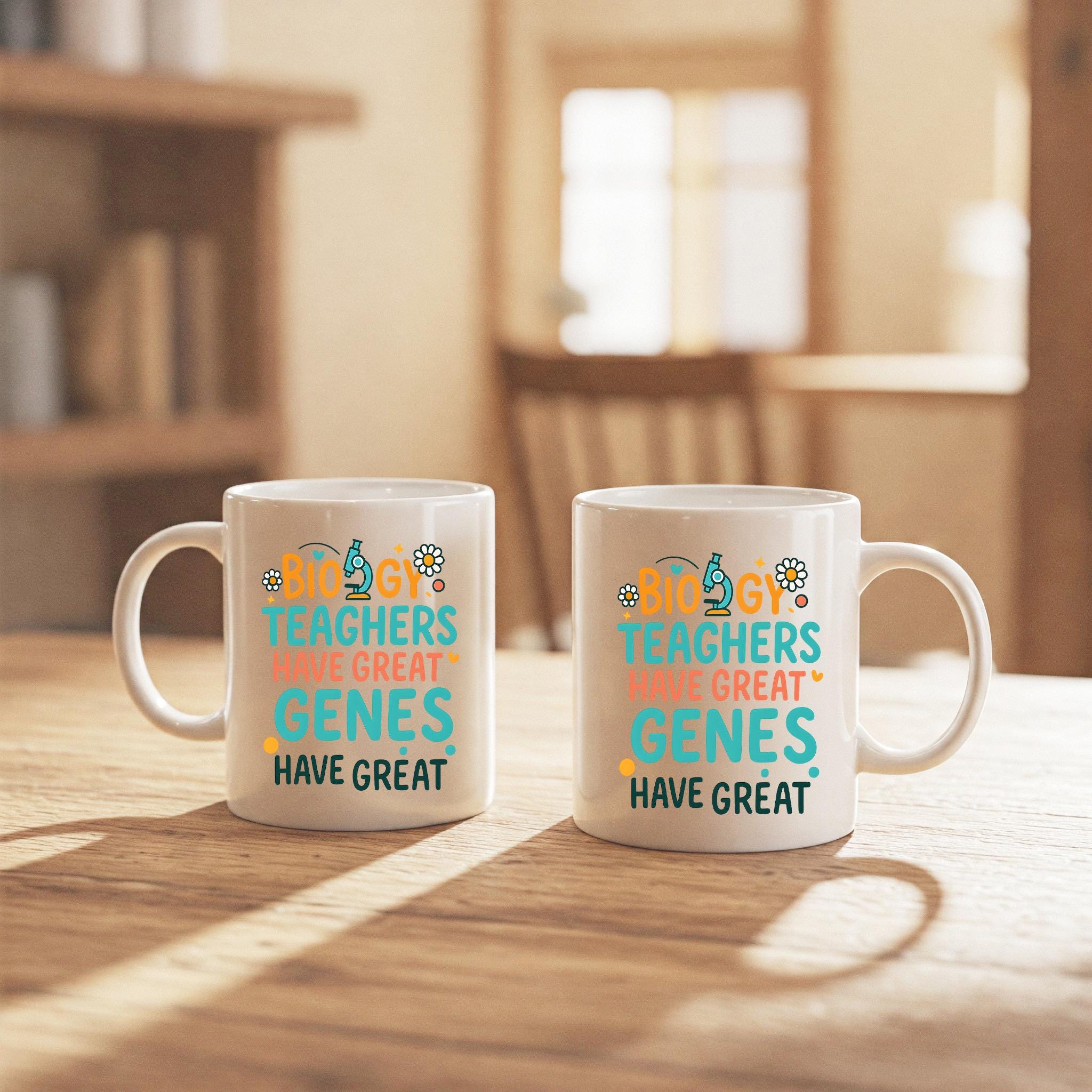 Funny Biology Teacher Mug | Back to School Science Teacher Gift | Great Genes Pun Coffee Cup | Teacher Appreciation Mug