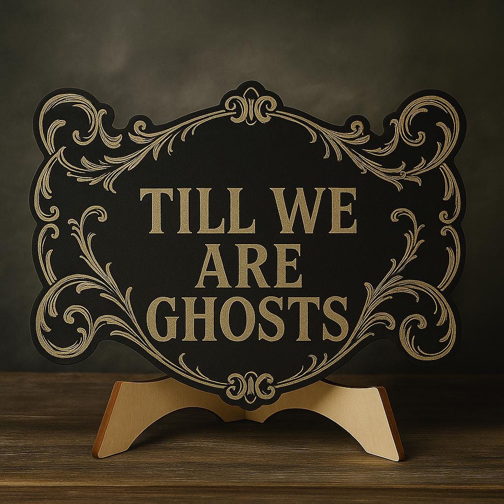Till We Are Ghosts Wooden Sign, Gothic Halloween Decor, Spooky Romance Plaque, Dark Love Tabletop Accent, spooky Home Display