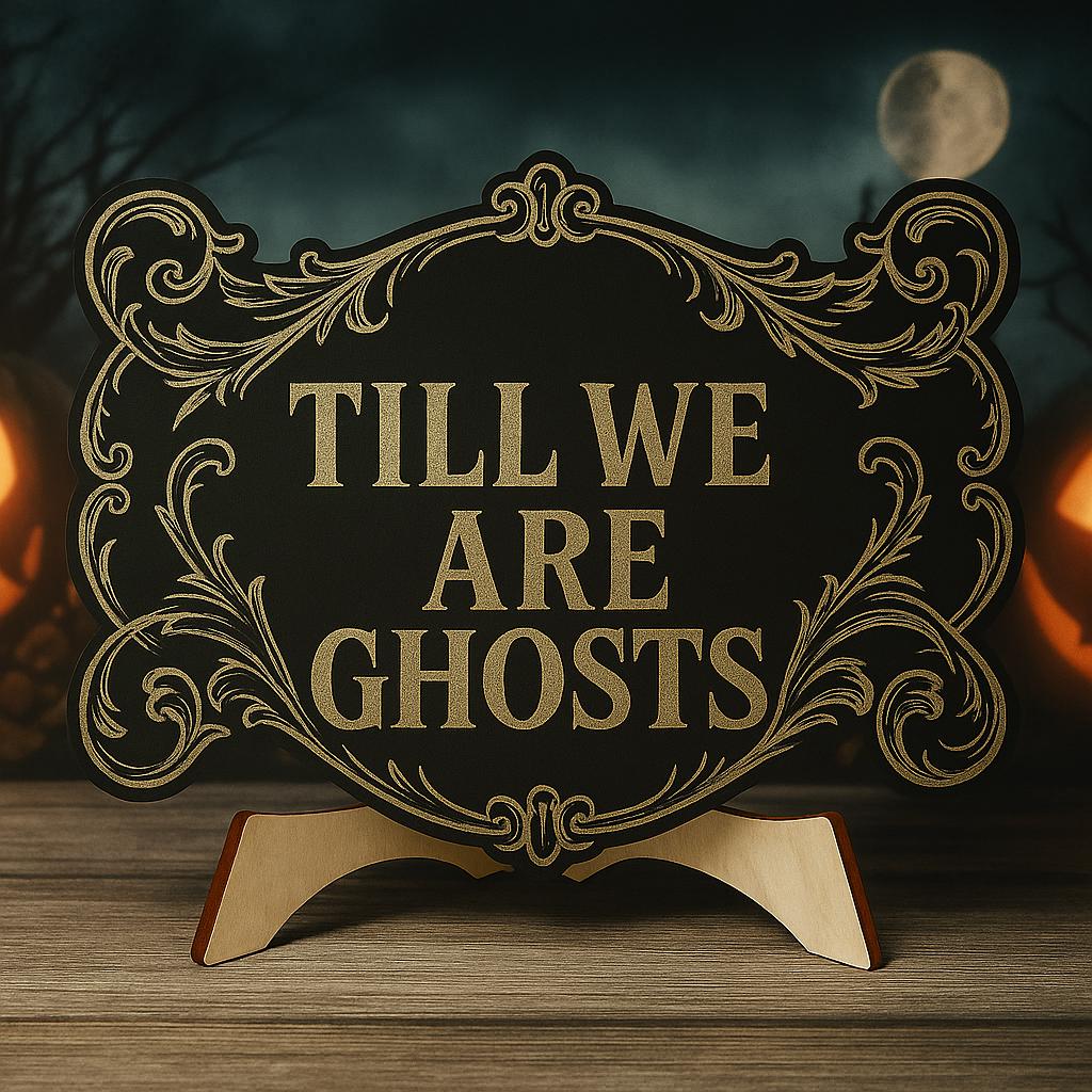 Till We Are Ghosts Wooden Sign, Gothic Halloween Decor, Spooky Romance Plaque, Dark Love Tabletop Accent, spooky Home Display