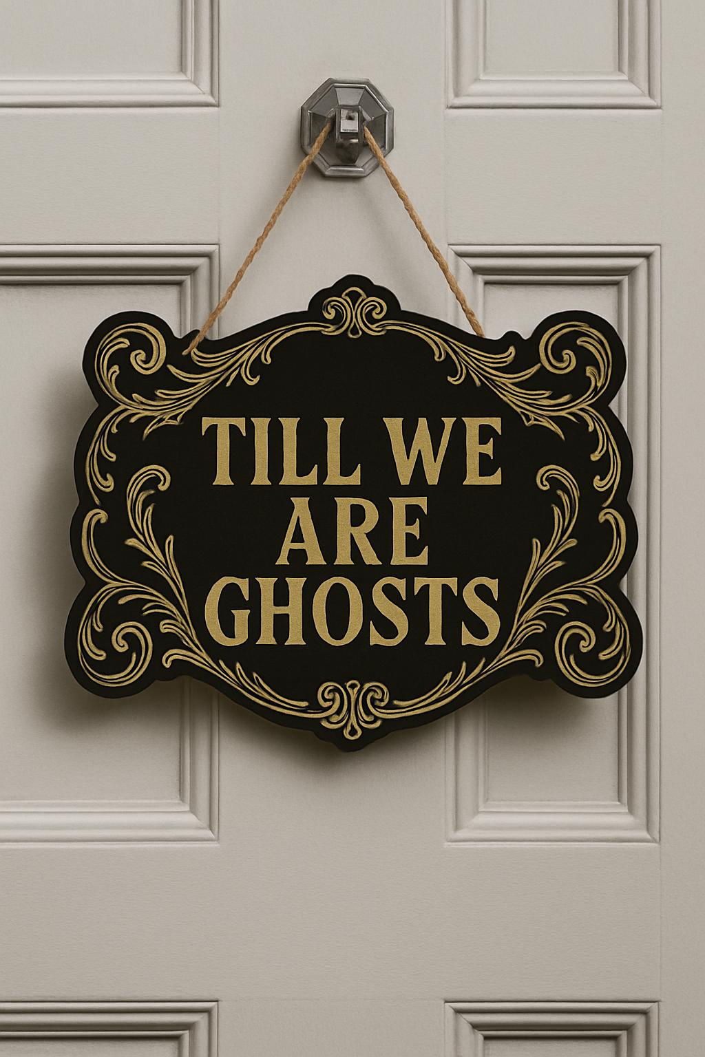 Till We Are Ghosts Wooden Sign, Gothic Halloween Decor, Spooky Romance Plaque, Dark Love Tabletop Accent, spooky Home Display