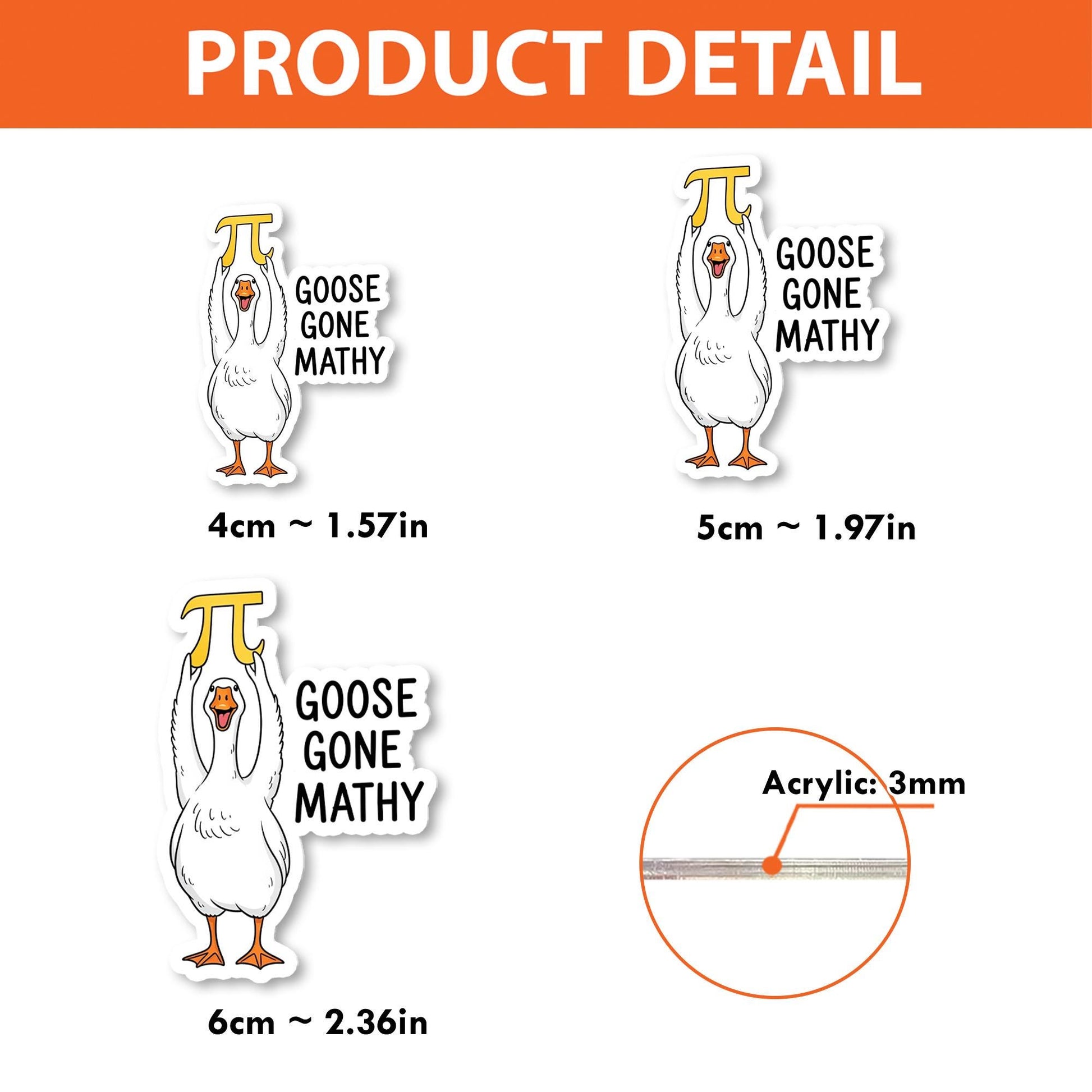 Goose Gone Mathy Badge Reel, Funny Math Teacher ID Holder, Pi Day Gift, Teacher Lanyard Clip, Math Classroom Accessory, Silly Goose Teacher
