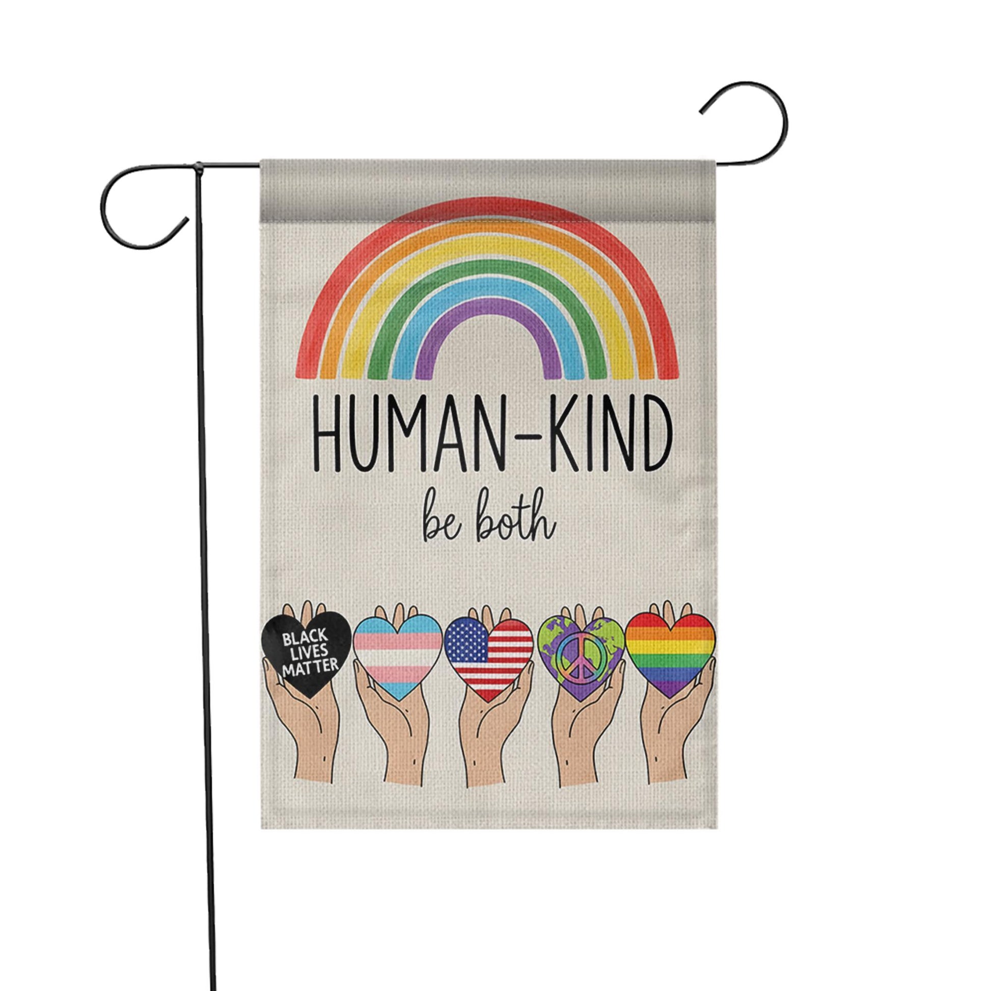 Human Kind Garden Flag, Be Both Yard Sign, Diversity Inclusion Flag, Pride Equality Outdoor Decor, Kindness Rainbow Flag, Pride Month Flag