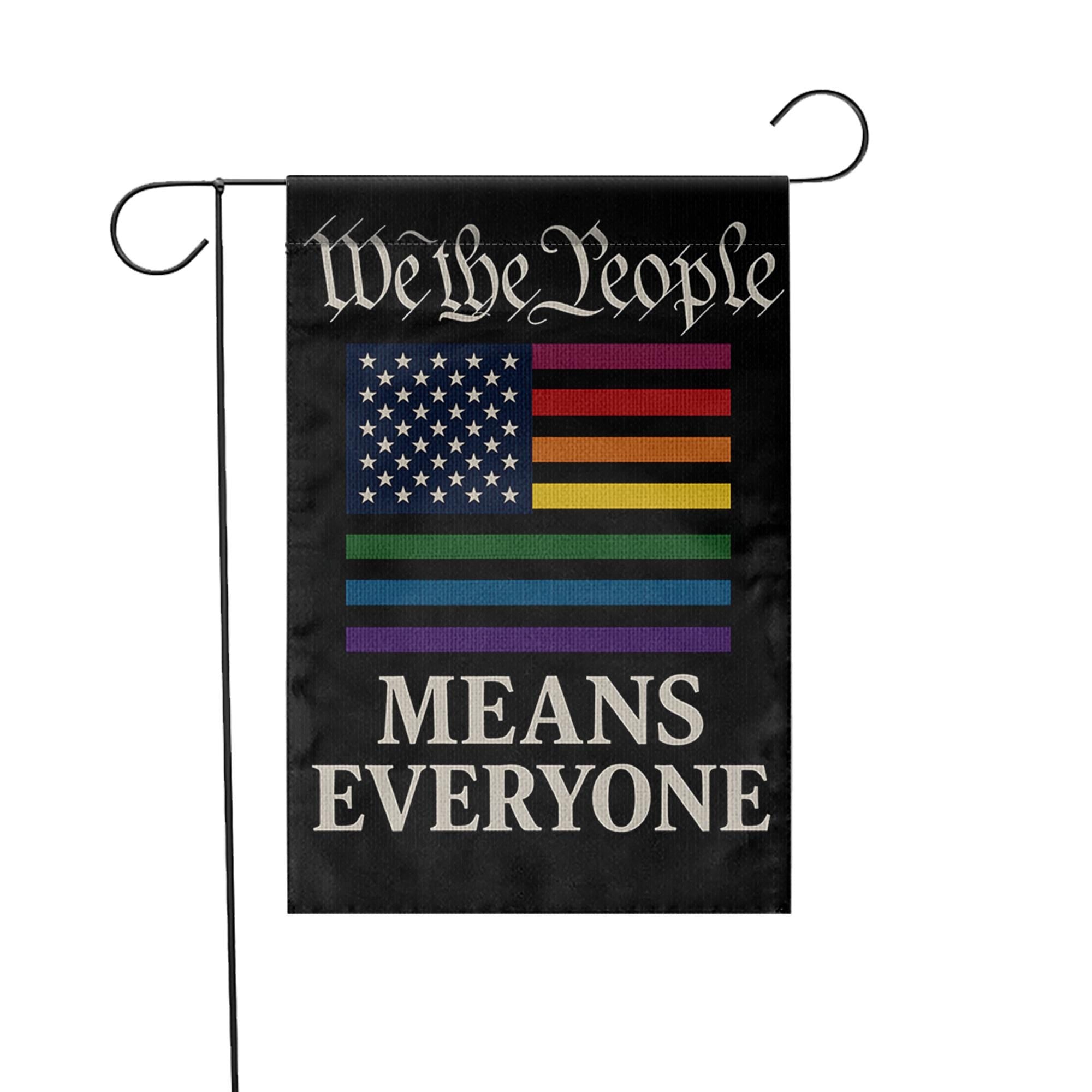 Pride Garden Flag LGBTQ+ | We The People Means Everyone Yard Flag | Inclusive Outdoor Decor | Equality Flag for Pride Month Celebration