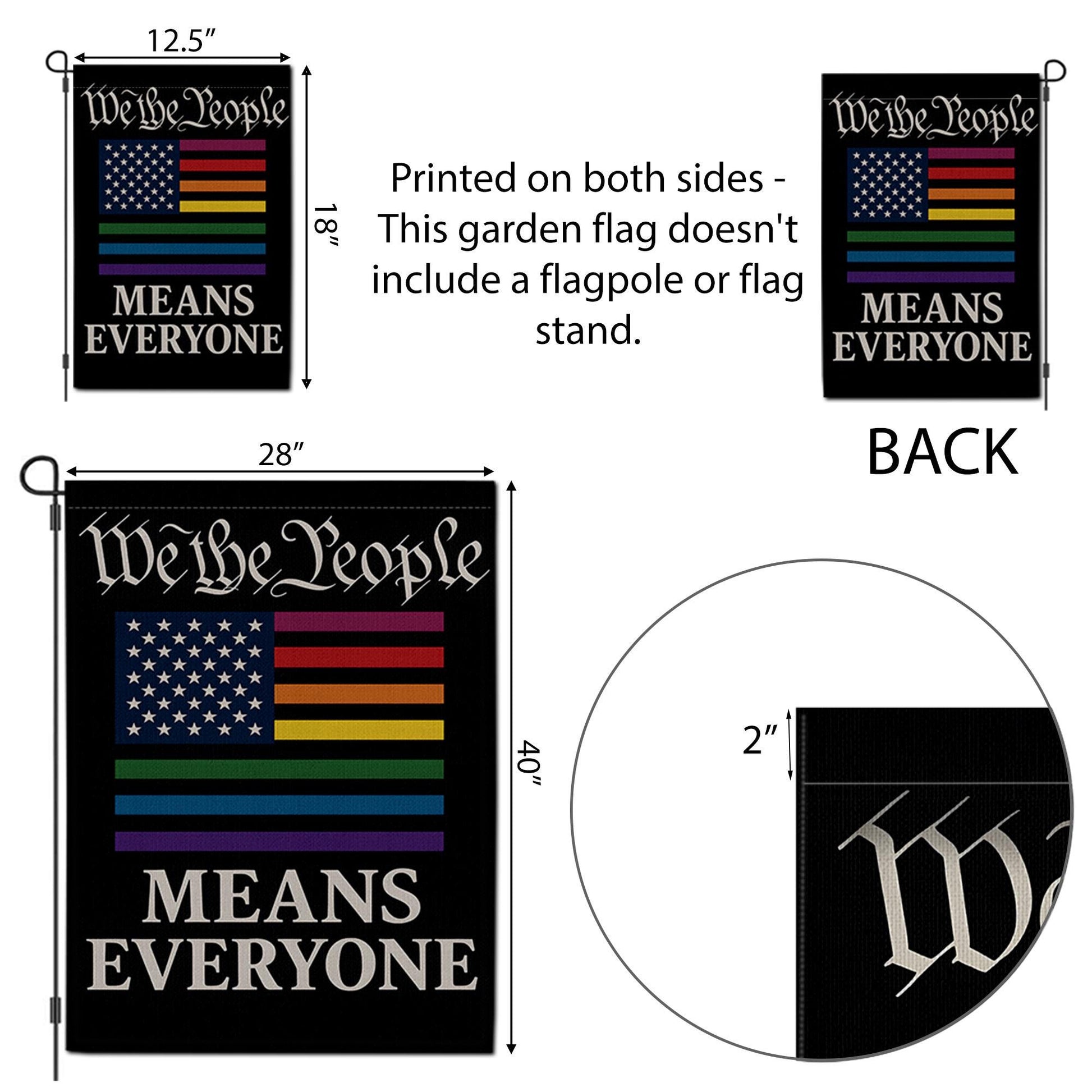 Pride Garden Flag LGBTQ+ | We The People Means Everyone Yard Flag | Inclusive Outdoor Decor | Equality Flag for Pride Month Celebration