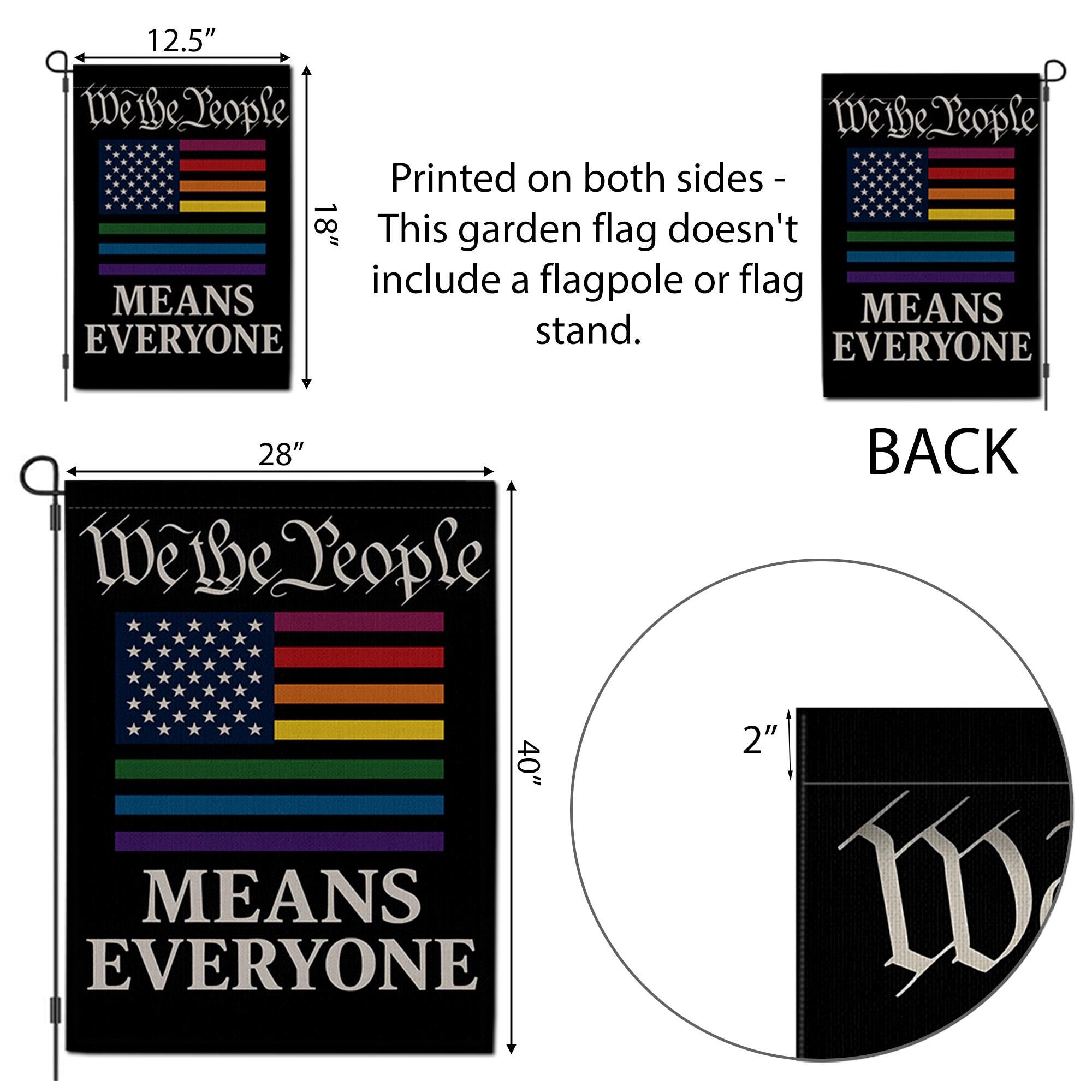 Pride Garden Flag LGBTQ+ | We The People Means Everyone Yard Flag | Inclusive Outdoor Decor | Equality Flag for Pride Month Celebration