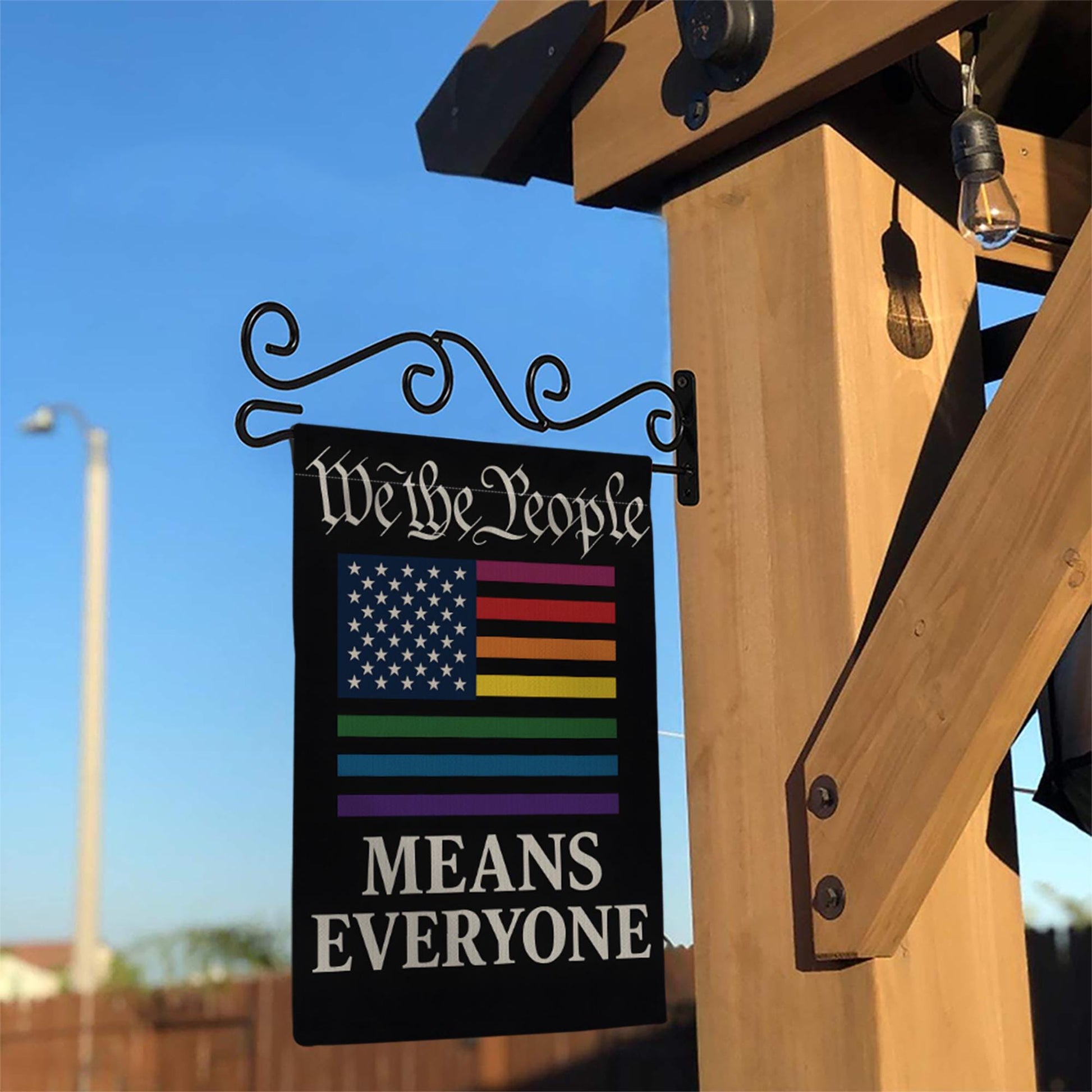 Pride Garden Flag LGBTQ+ | We The People Means Everyone Yard Flag | Inclusive Outdoor Decor | Equality Flag for Pride Month Celebration