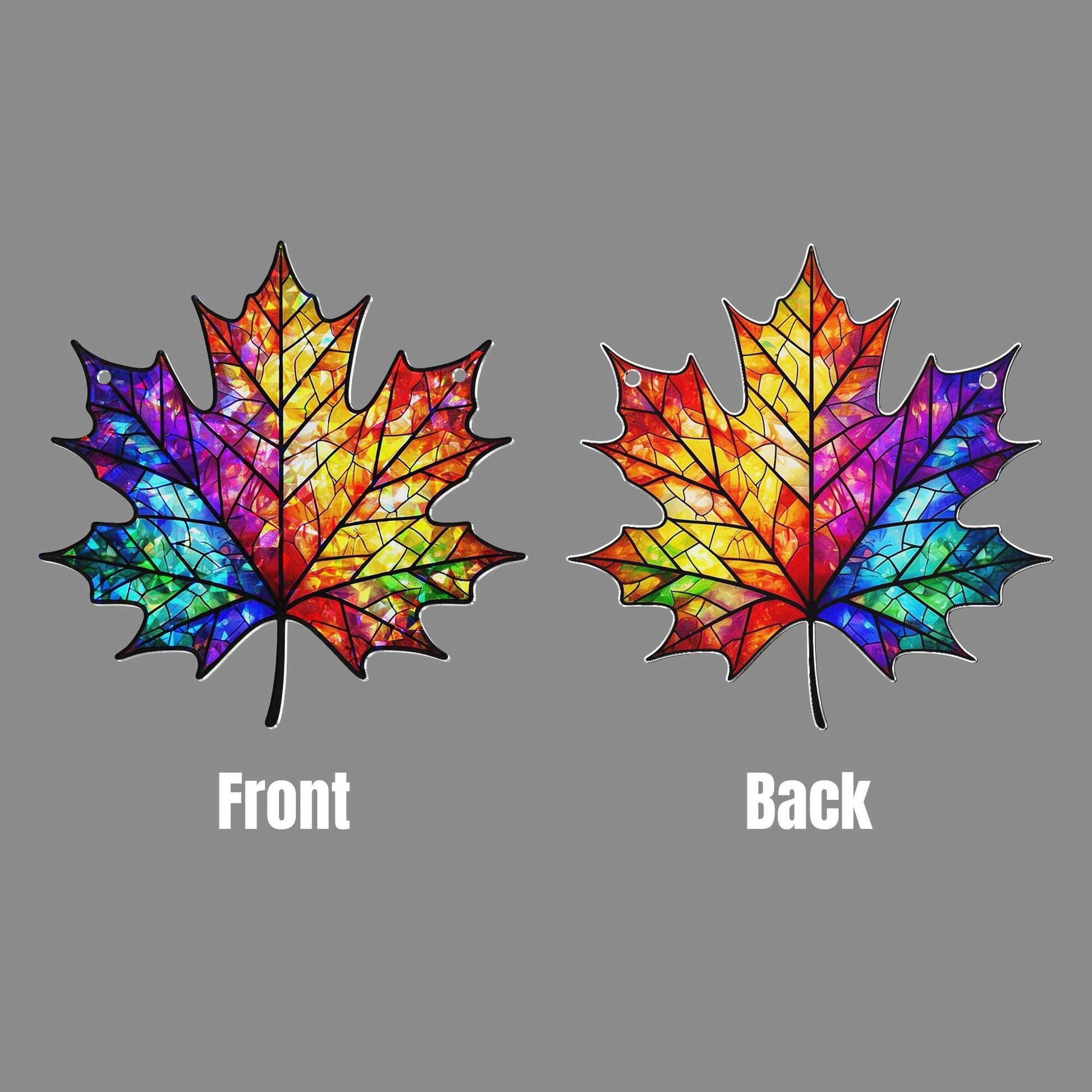 Rainbow Maple Leaf Acrylic Window Hanging | Colorful Autumn Suncatcher Decor | Fall Window Art | Bright Leaf Panel Gift