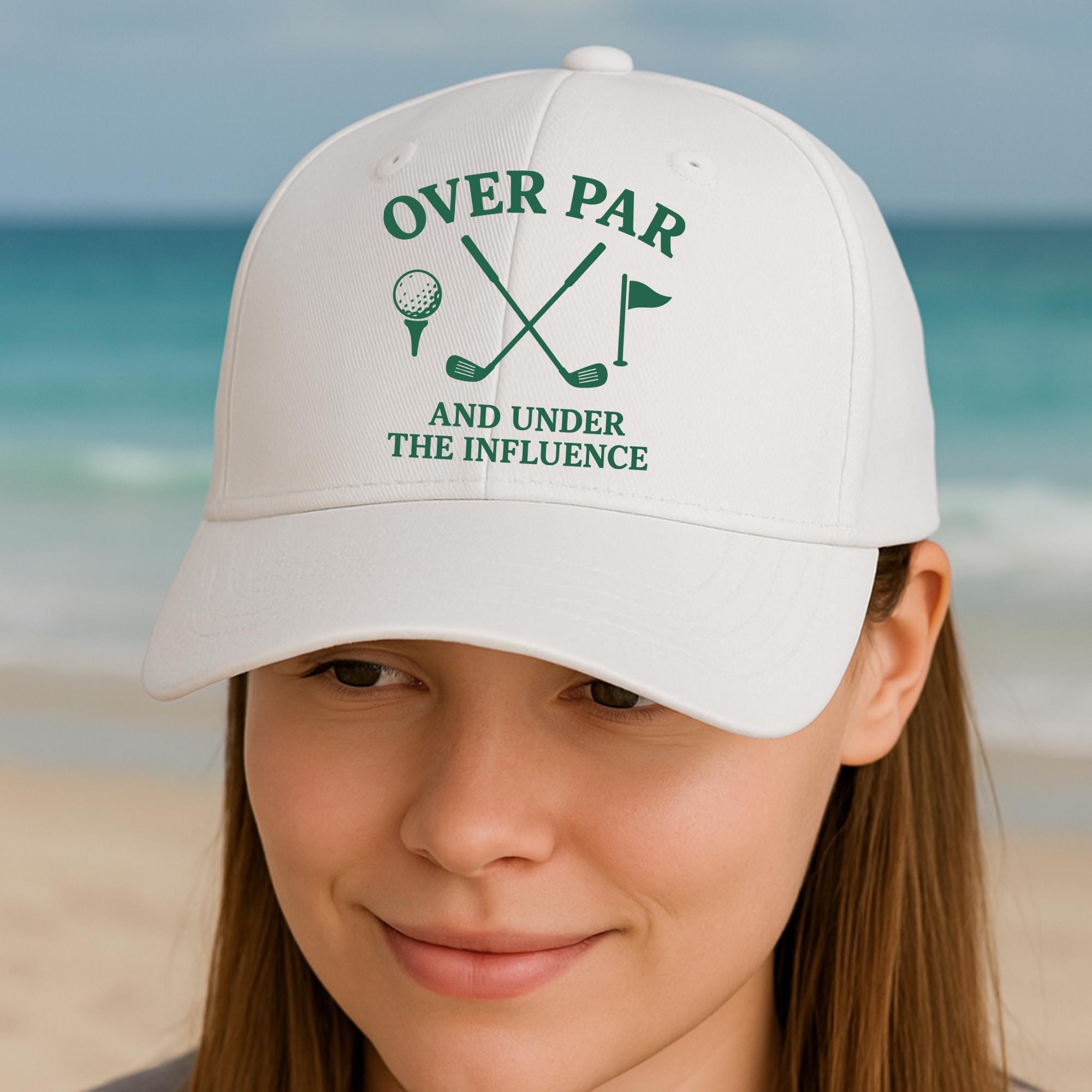 Funny Golf Hat, Over Par and Under the Influence Cap, Drunk Golfing Gift, Golf Lover Dad Hat, Beer Golf Cap, Golf Party Humor