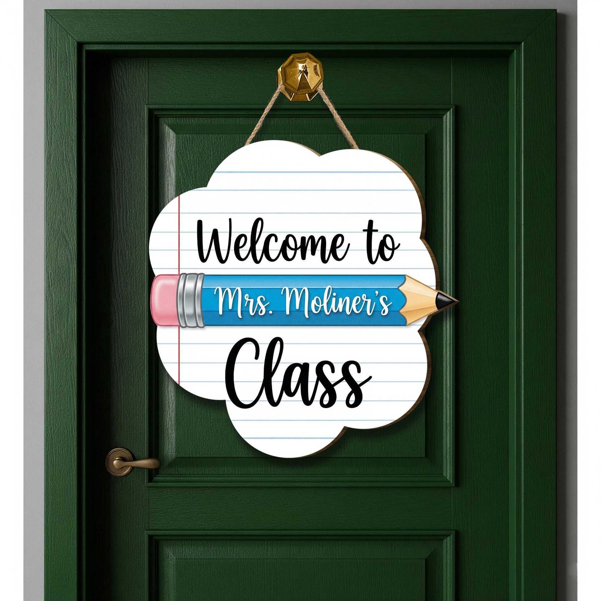 Welcome to Class Sign, Teacher Door Sign, Pencil Classroom Decor, Custom Name Sign, Back to School Gift, Wooden School Sign