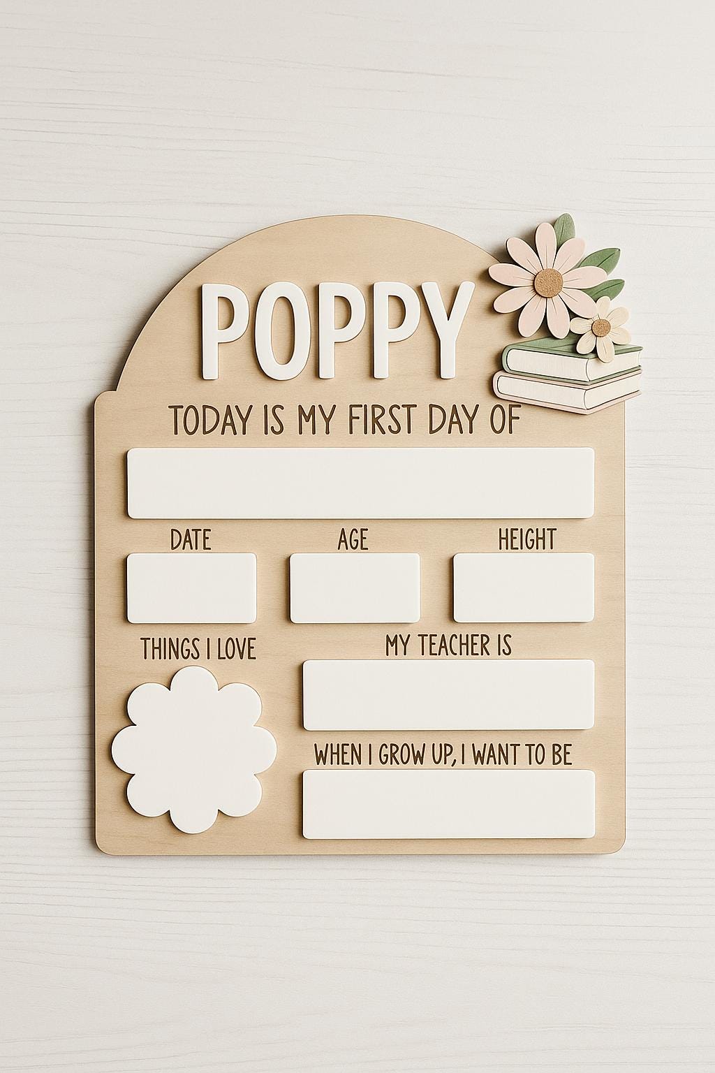 Reusable First Day of School Board Sign, Personalized Back to School Sign with Name, Keepsake Reusable School Milestone Photo Prop