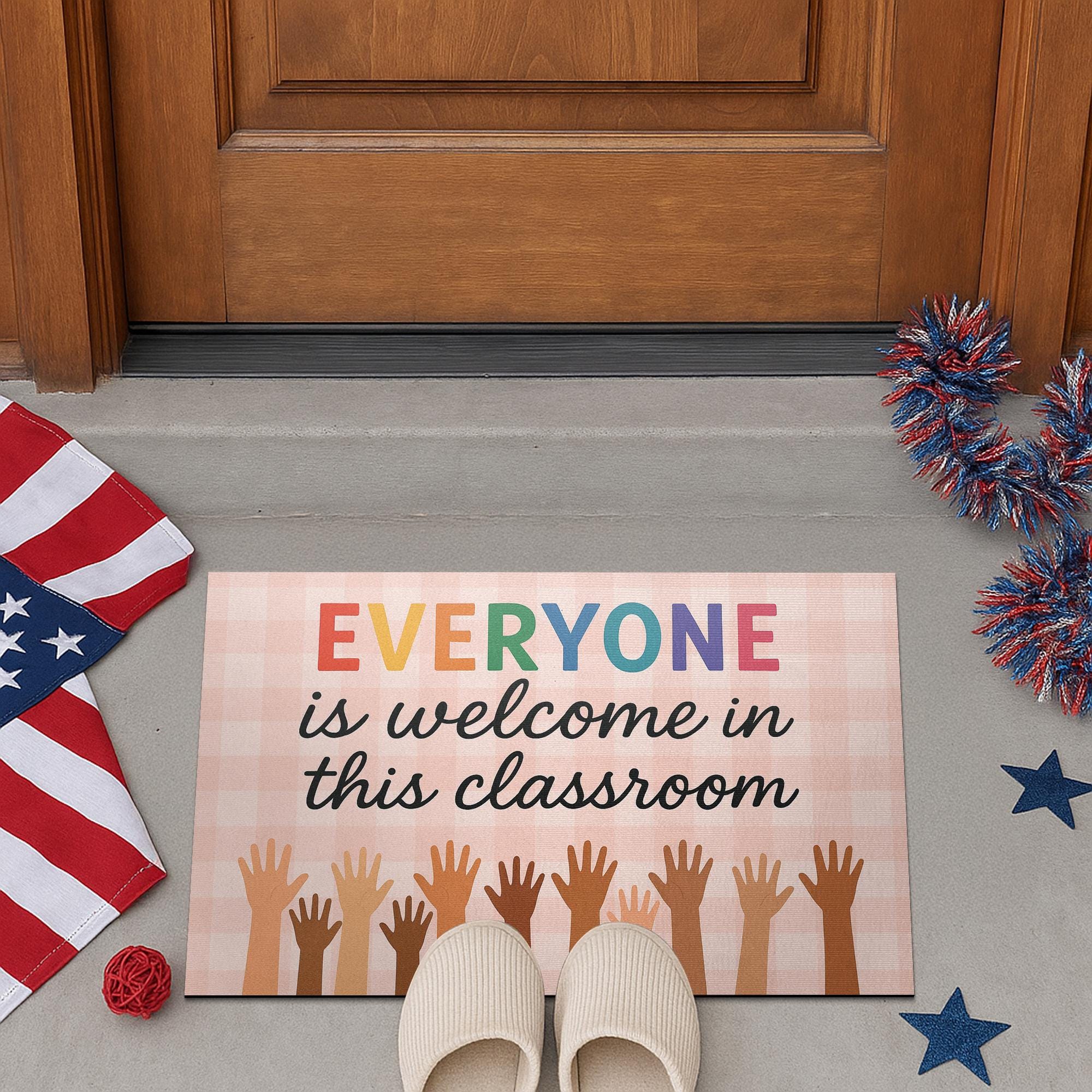Inclusive Classroom Doormat, Everyone is Welcome Mat, Back to School Teacher Rug, Diversity Door Decor, Classroom Entry Sign