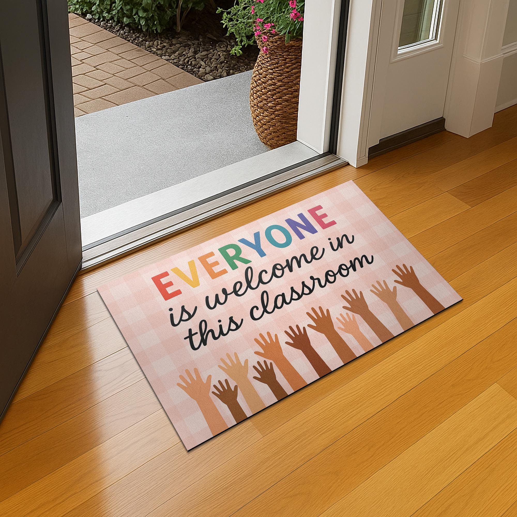 Inclusive Classroom Doormat, Everyone is Welcome Mat, Back to School Teacher Rug, Diversity Door Decor, Classroom Entry Sign