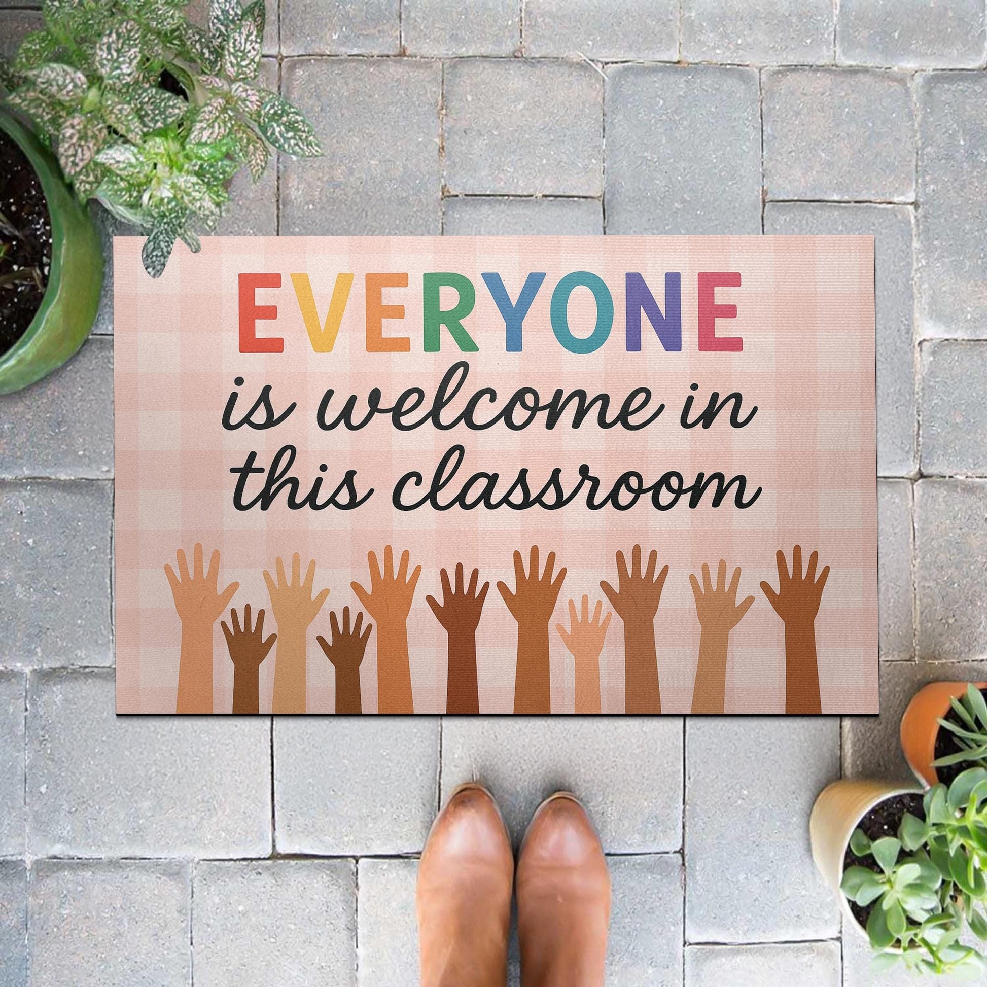 Inclusive Classroom Doormat, Everyone is Welcome Mat, Back to School Teacher Rug, Diversity Door Decor, Classroom Entry Sign