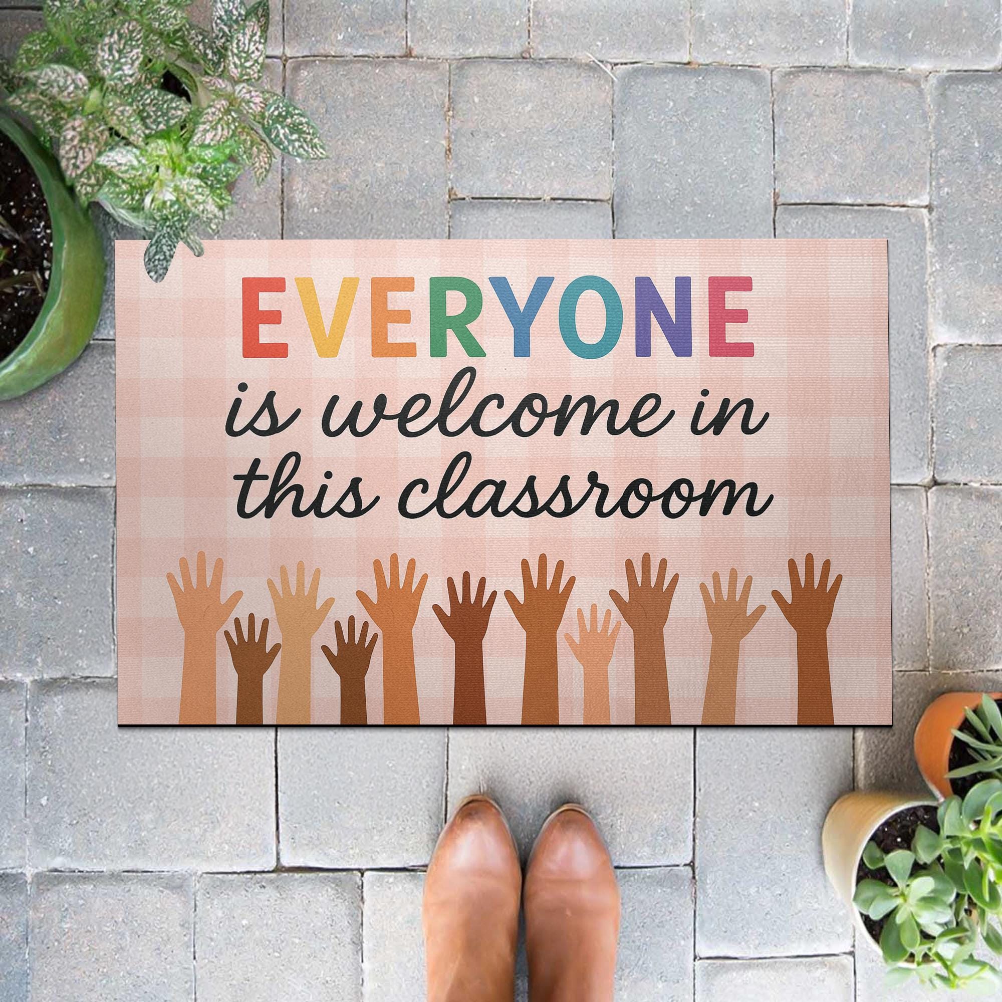 Inclusive Classroom Doormat, Everyone is Welcome Mat, Back to School Teacher Rug, Diversity Door Decor, Classroom Entry Sign