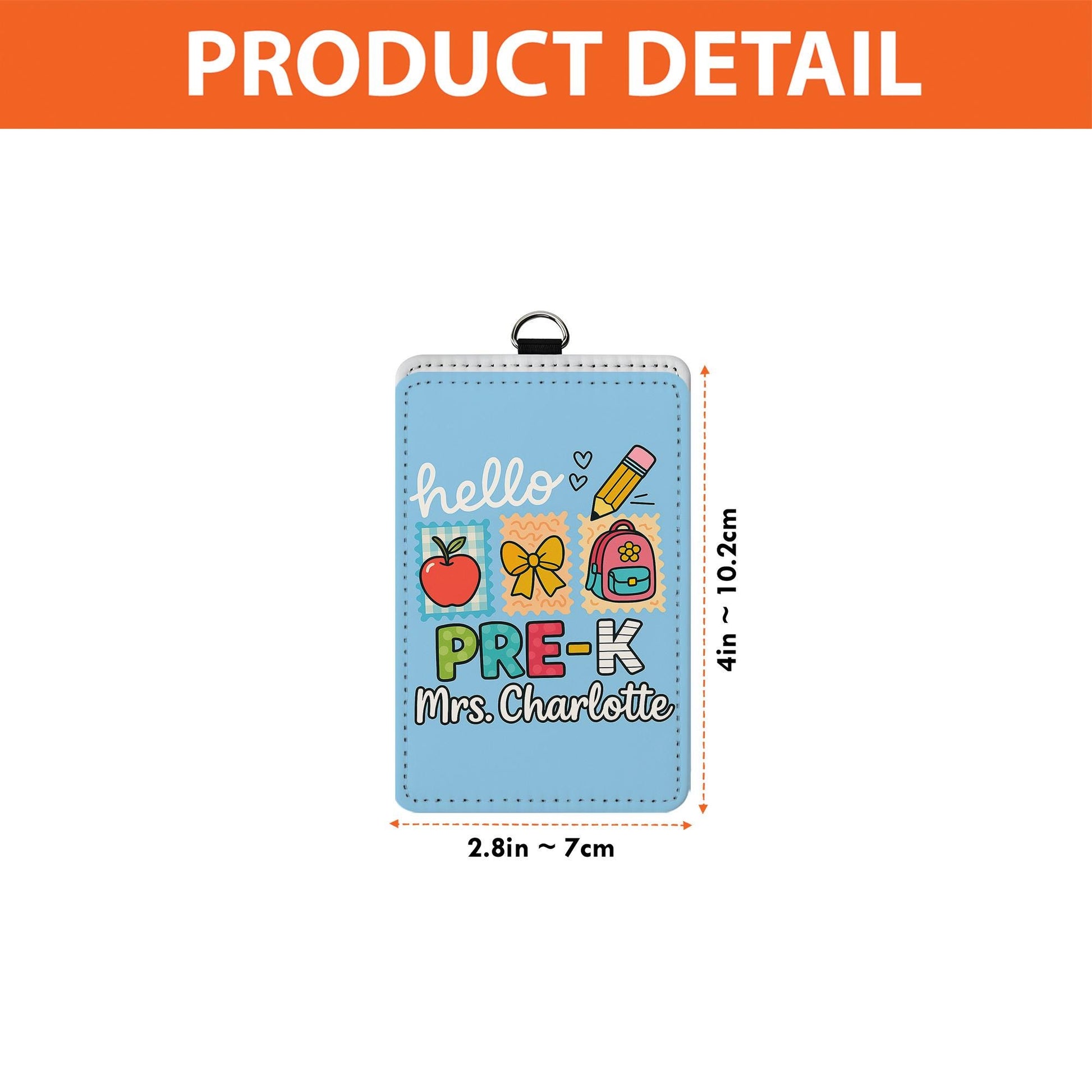 Personalized Teacher ID Badge Holder, Hello Design Lanyard Tag for Mrs. Charlotte, Cute School Name Tag for Educators