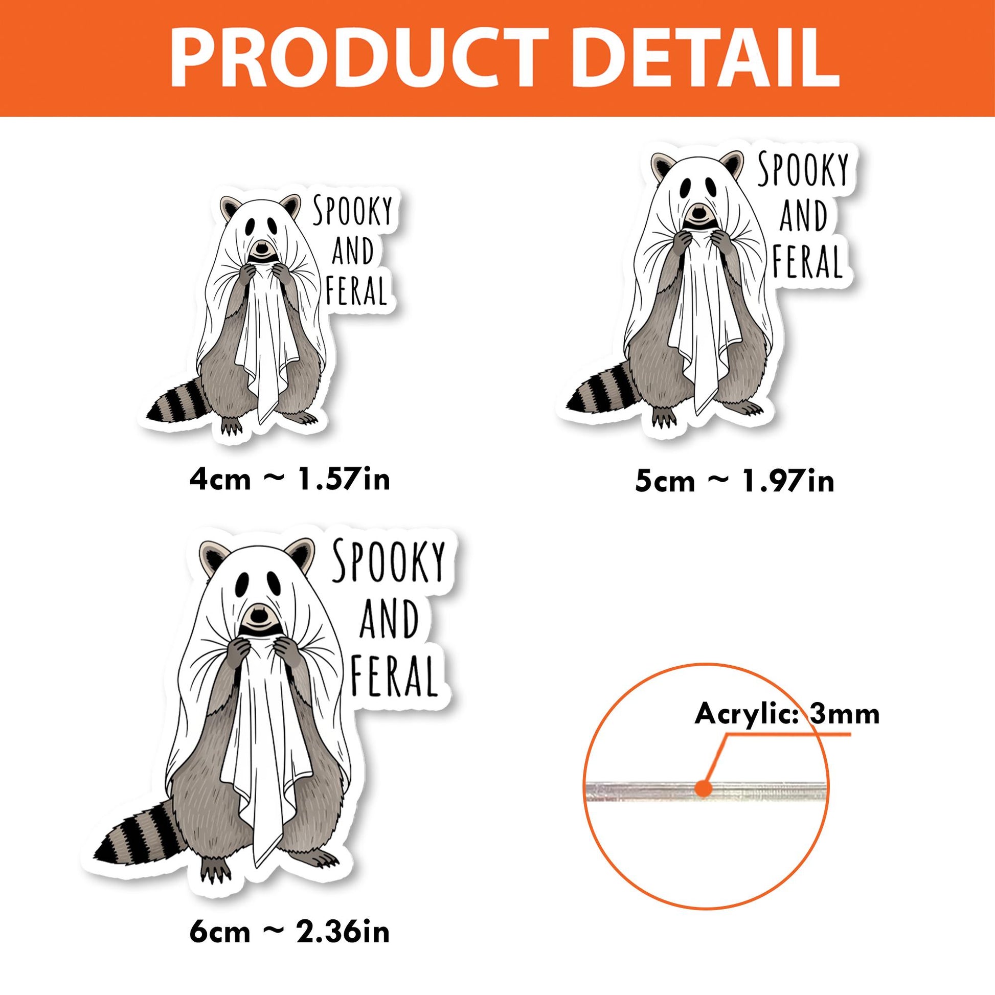 Spooky Feral Raccoon Badge Reel – Halloween Ghost Animal ID Holder, Cute Nurse Badge Clip, Funny Work Accessory for Fall