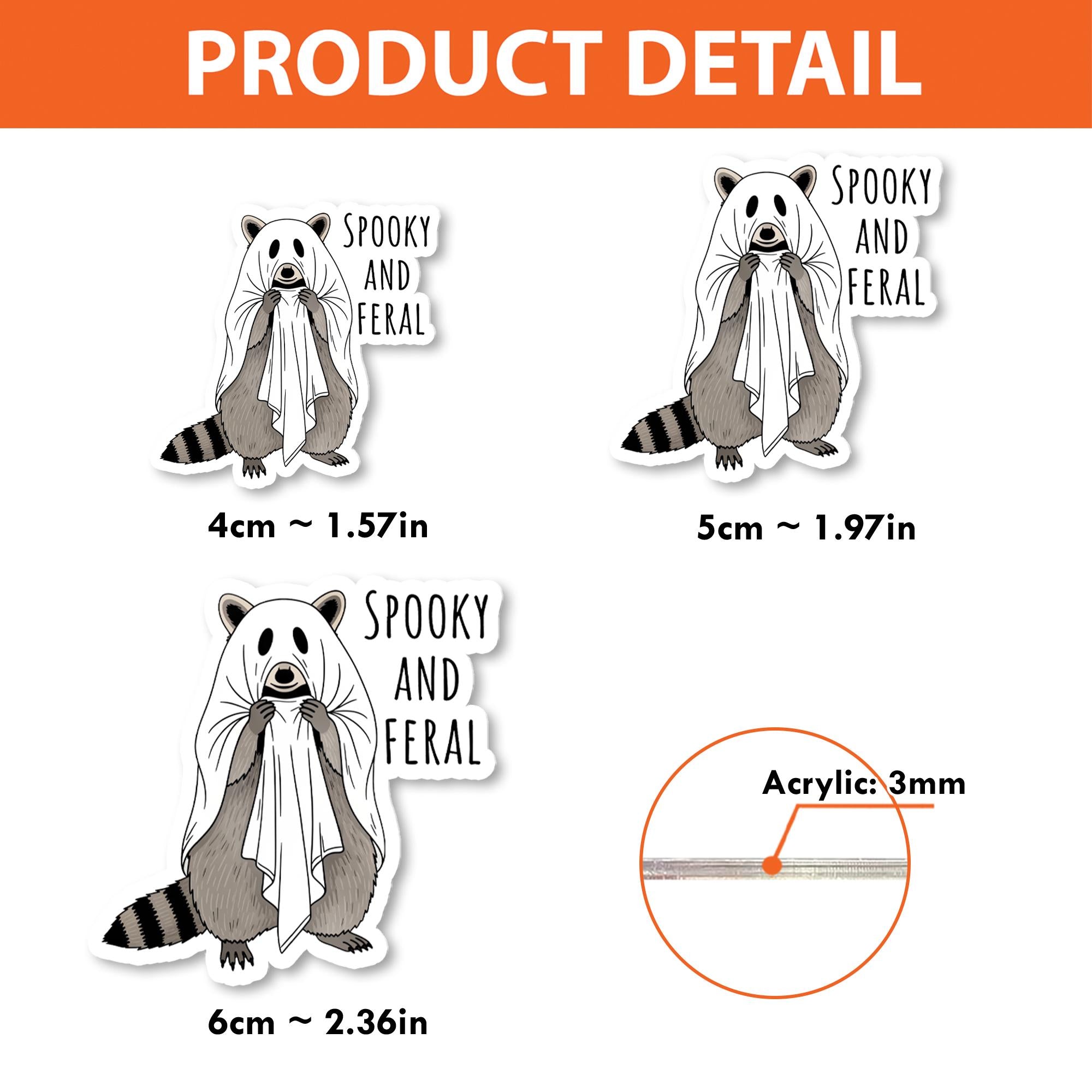 Spooky Feral Raccoon Badge Reel – Halloween Ghost Animal ID Holder, Cute Nurse Badge Clip, Funny Work Accessory for Fall