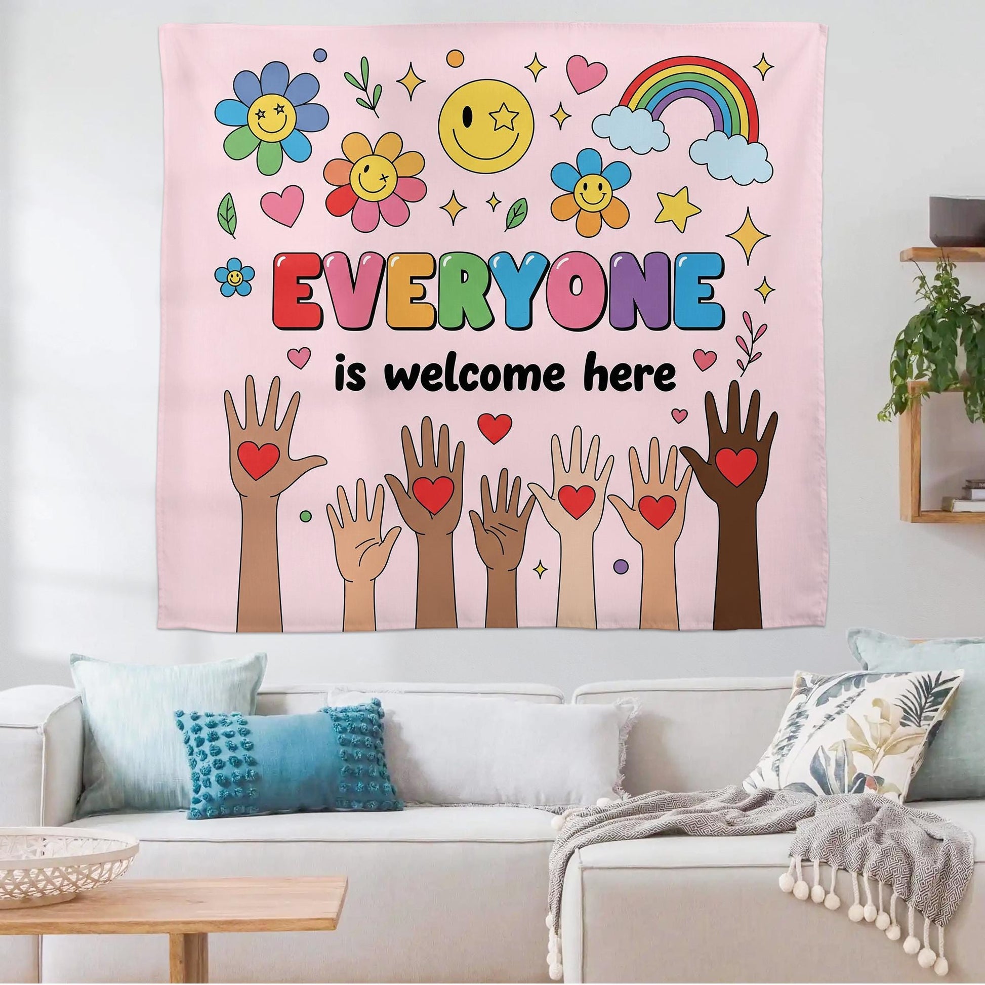 Teacher Tapestry Everyone is Welcome Here Classroom Tapestries, Teachers Gift, Inclusion Gift, Teacher Appreciation Gift, Back To School