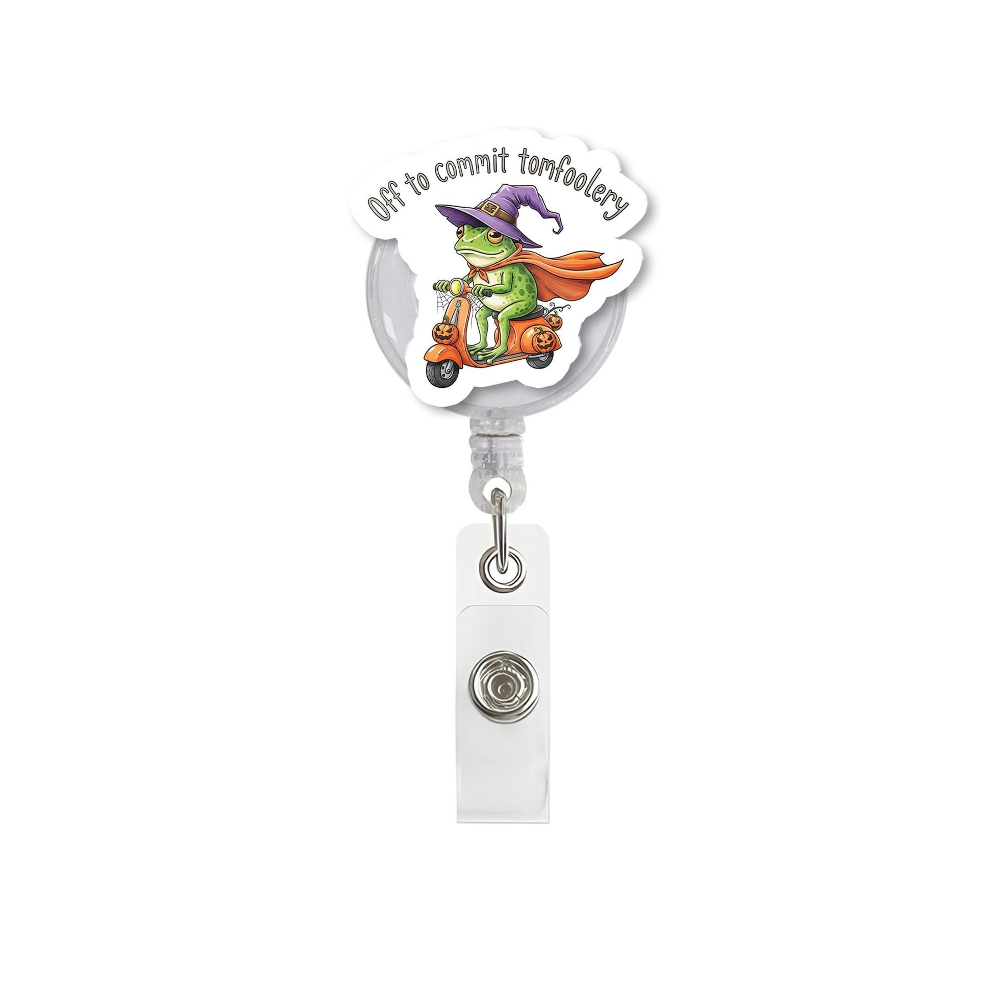 Funny Frog Witch Sticker Keychain – Halloween Scooter Sticker Cute Tomfoolery Gift