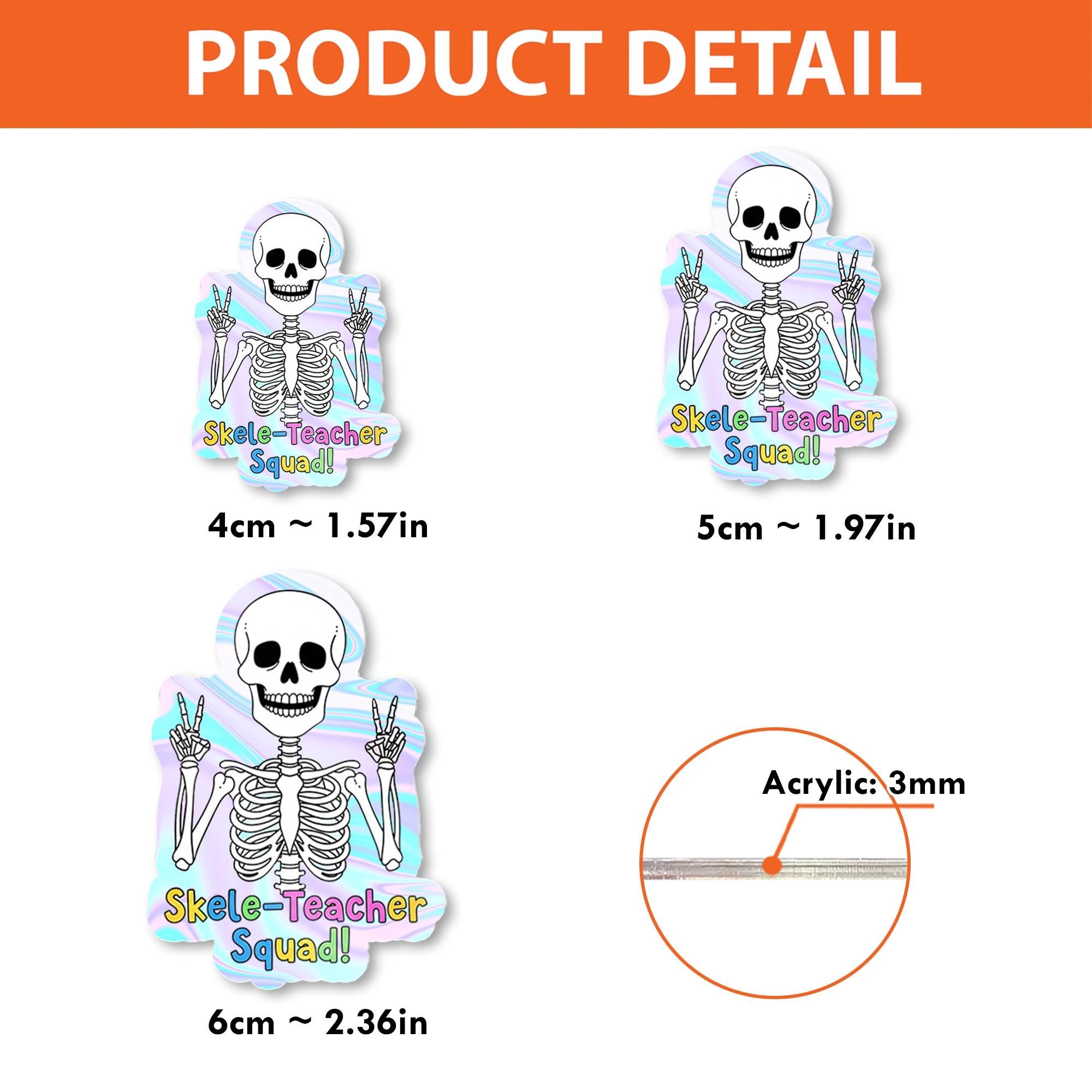 Skele Teacher Squad Badge Reel, Halloween Teacher Badge Holder, Skeleton Retractable ID Badge, Fun Teacher Gift, Spooky School Accessory