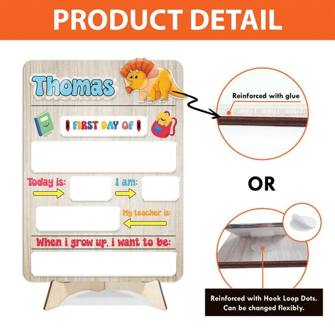 Custom First Day of School Board – Reusable Milestone Sign for Kids – Chalkboard Style Sign – Back to School Photo Prop for Girls & Boys