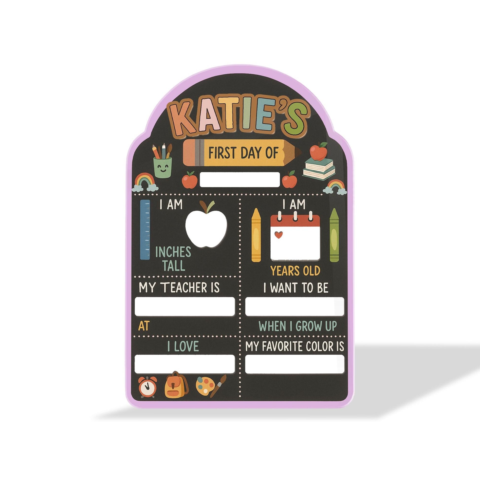 Custom First Day of School Board – Reusable Milestone Sign for Kids – Chalkboard Style Sign – Back to School Photo Prop for Girls & Boys