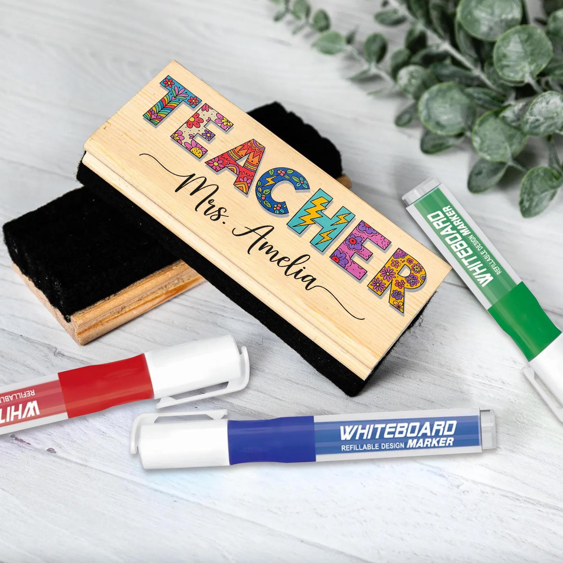 Personalized Teacher Eraser, Custom Name Chalkboard Eraser, Gift for Teachers, Classroom Decor, Back to School Teacher Gift