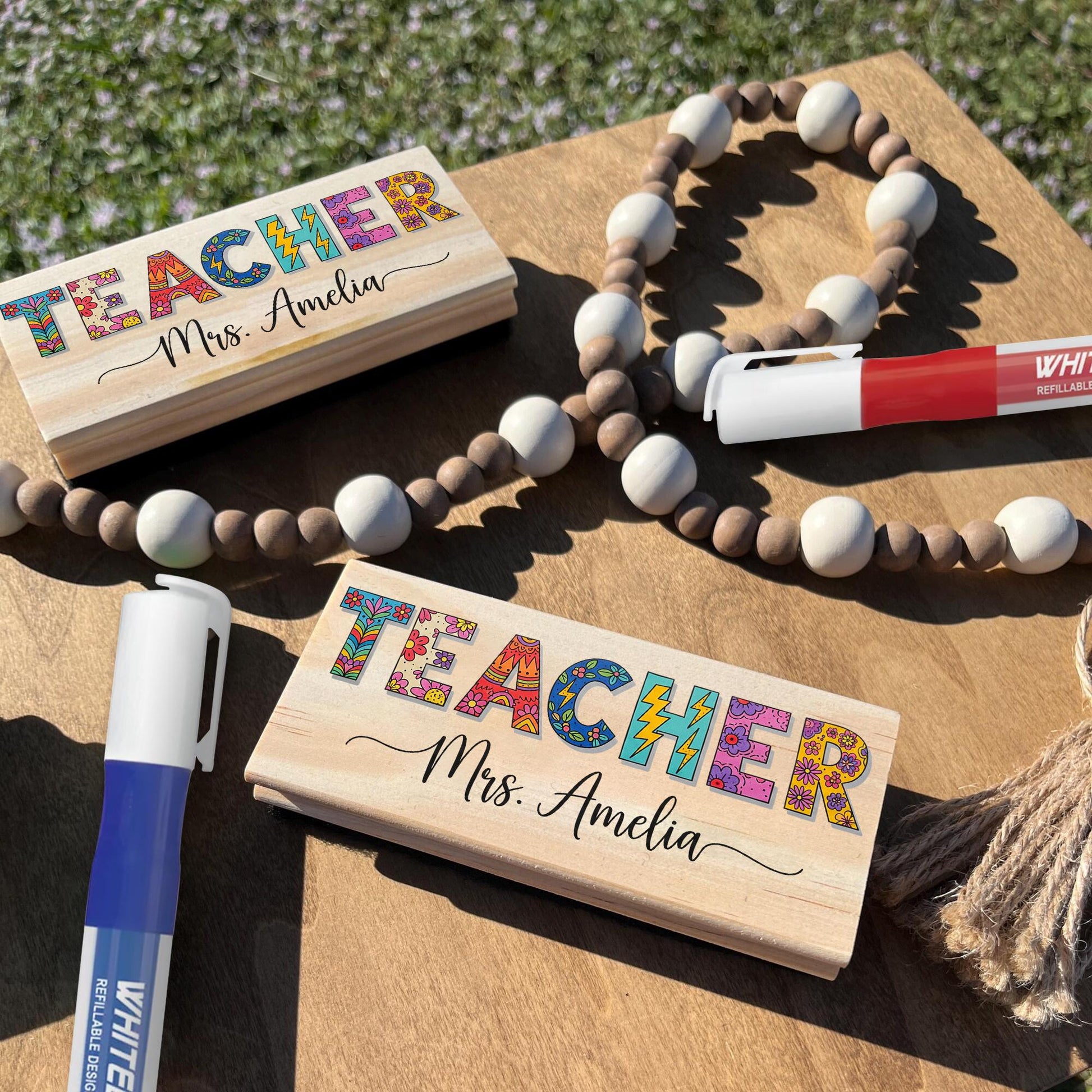 Personalized Teacher Eraser, Custom Name Chalkboard Eraser, Gift for Teachers, Classroom Decor, Back to School Teacher Gift