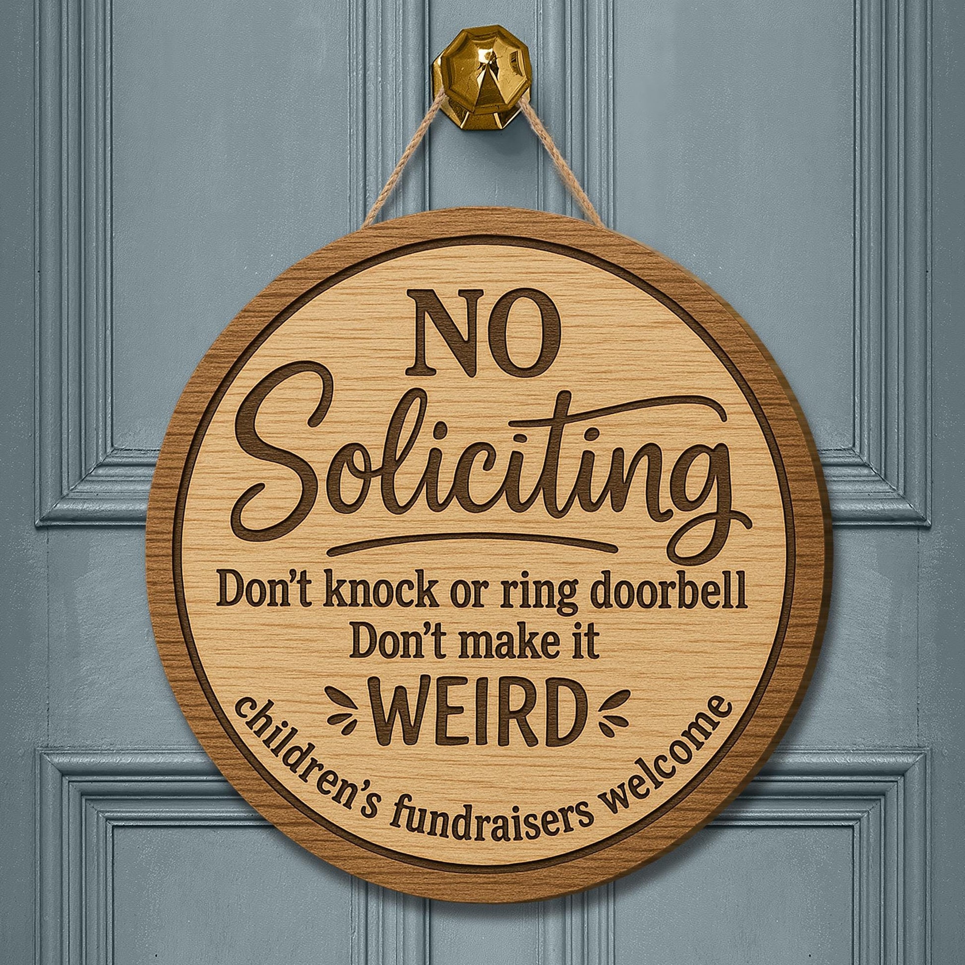 Funny No Soliciting Wooden Sign, Don't Make It Weird Door Hanger, Round Front Door Decor, Humorous Welcome Sign, Housewarming Gift Idea