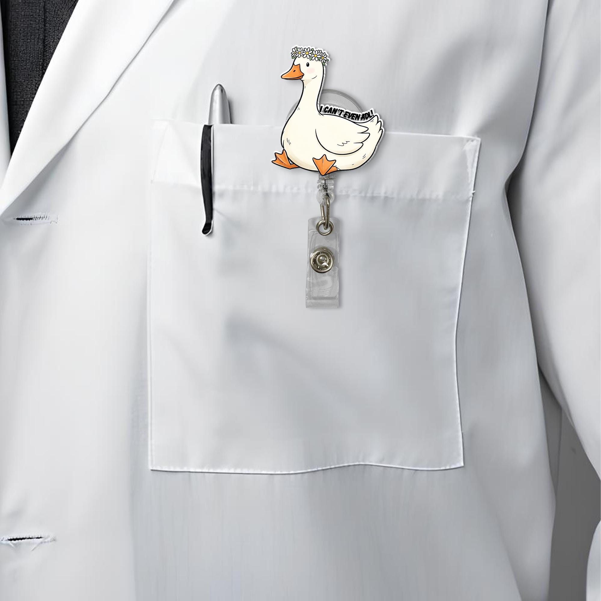 Silly Goose ADL Badge Reel, OT Gift Idea, Funny Occupational Therapy ID Holder, Duck Badge Clip, Cute Therapist Badge Reel