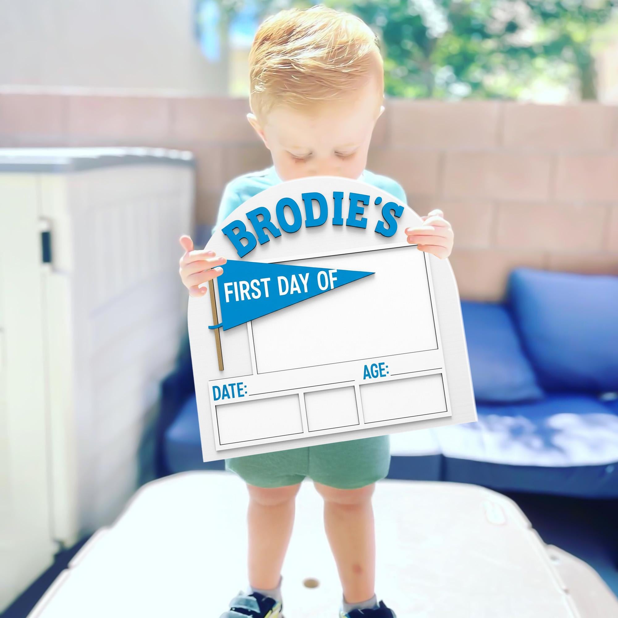 Reusable First Day of School Board, Personalized Kids Back to School Sign, School Photo Prop, Reusable Milestone Board, Name Sign