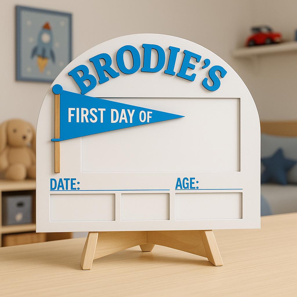 Reusable First Day of School Board, Personalized Kids Back to School Sign, School Photo Prop, Reusable Milestone Board, Name Sign