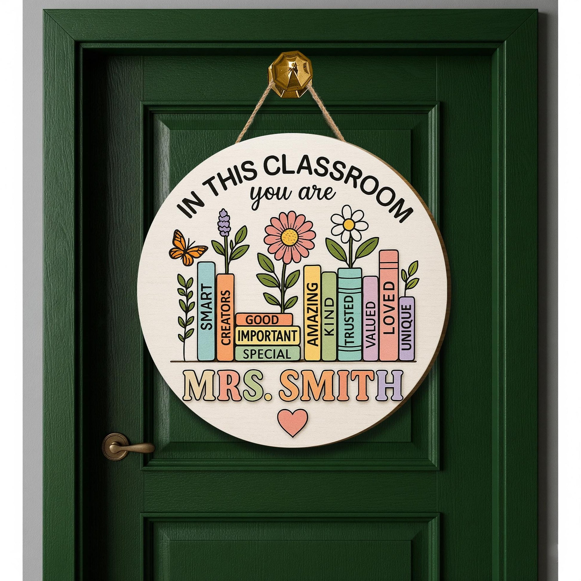 Custom 3D Wooden Door Sign, Classroom Teacher Sign, Personalized Teacher name Gift, Back to School Decor, In This Classroom You Are Decor