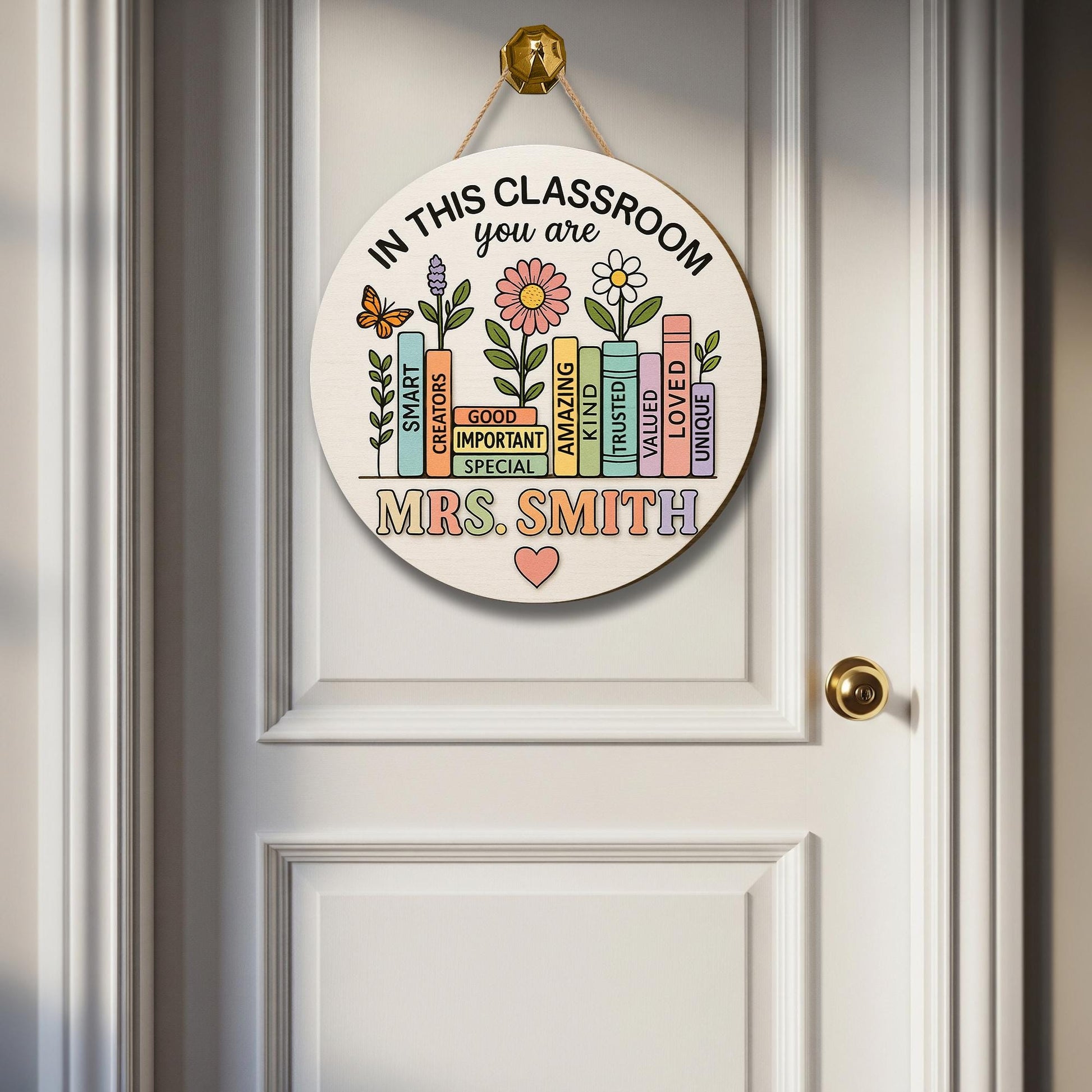 Custom 3D Wooden Door Sign, Classroom Teacher Sign, Personalized Teacher name Gift, Back to School Decor, In This Classroom You Are Decor
