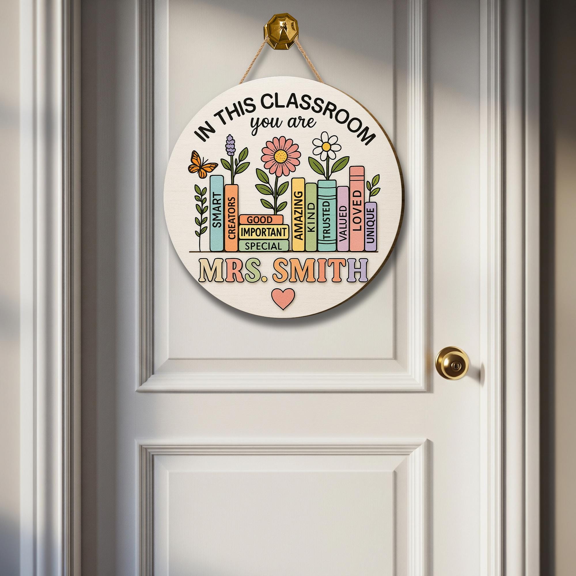 Custom 3D Wooden Door Sign, Classroom Teacher Sign, Personalized Teacher name Gift, Back to School Decor, In This Classroom You Are Decor