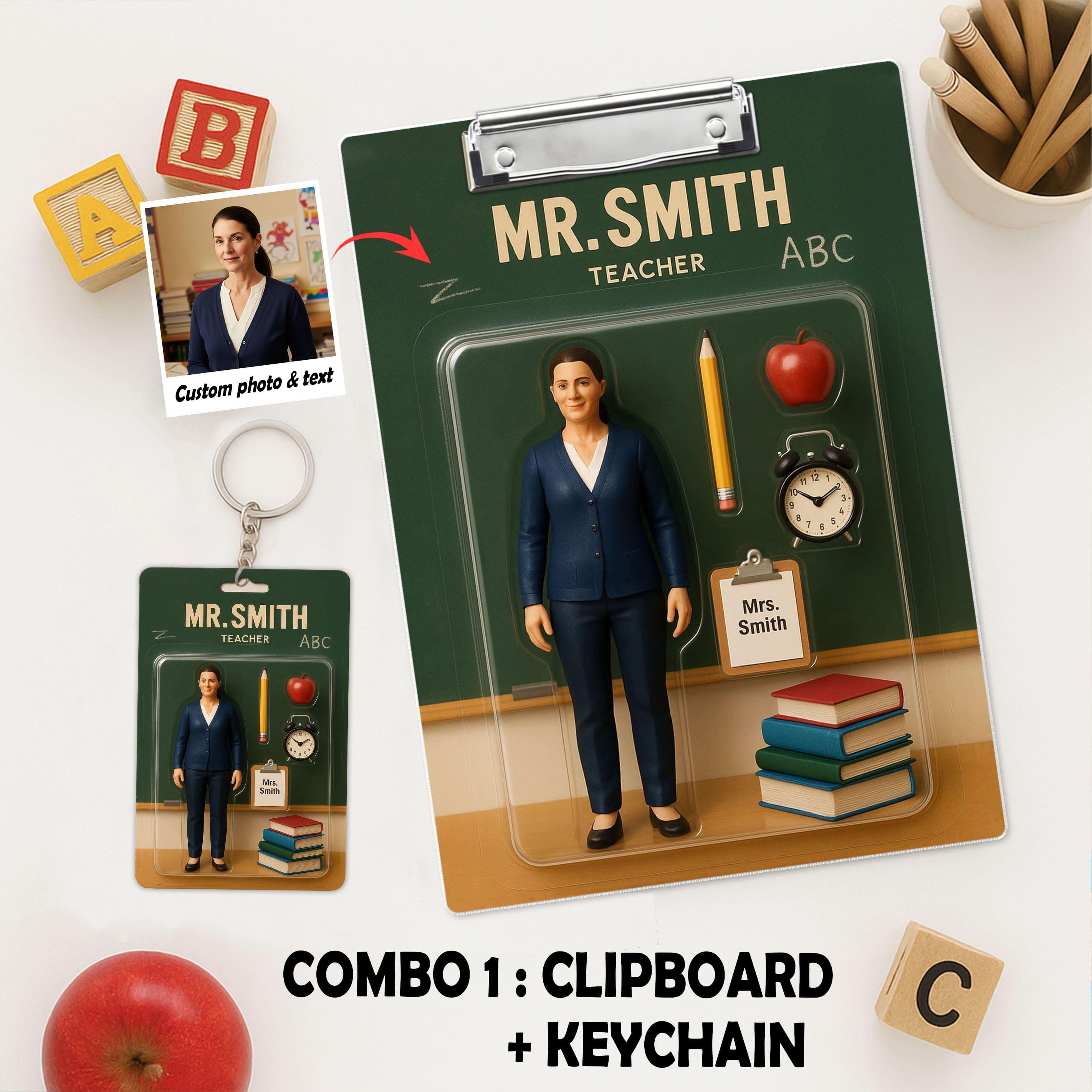 Custom Teacher Clipboard Gift, Personalized Classroom Decor, Teacher Appreciation, Back to School, Unique Desk Name Sign, Teacher Supplies