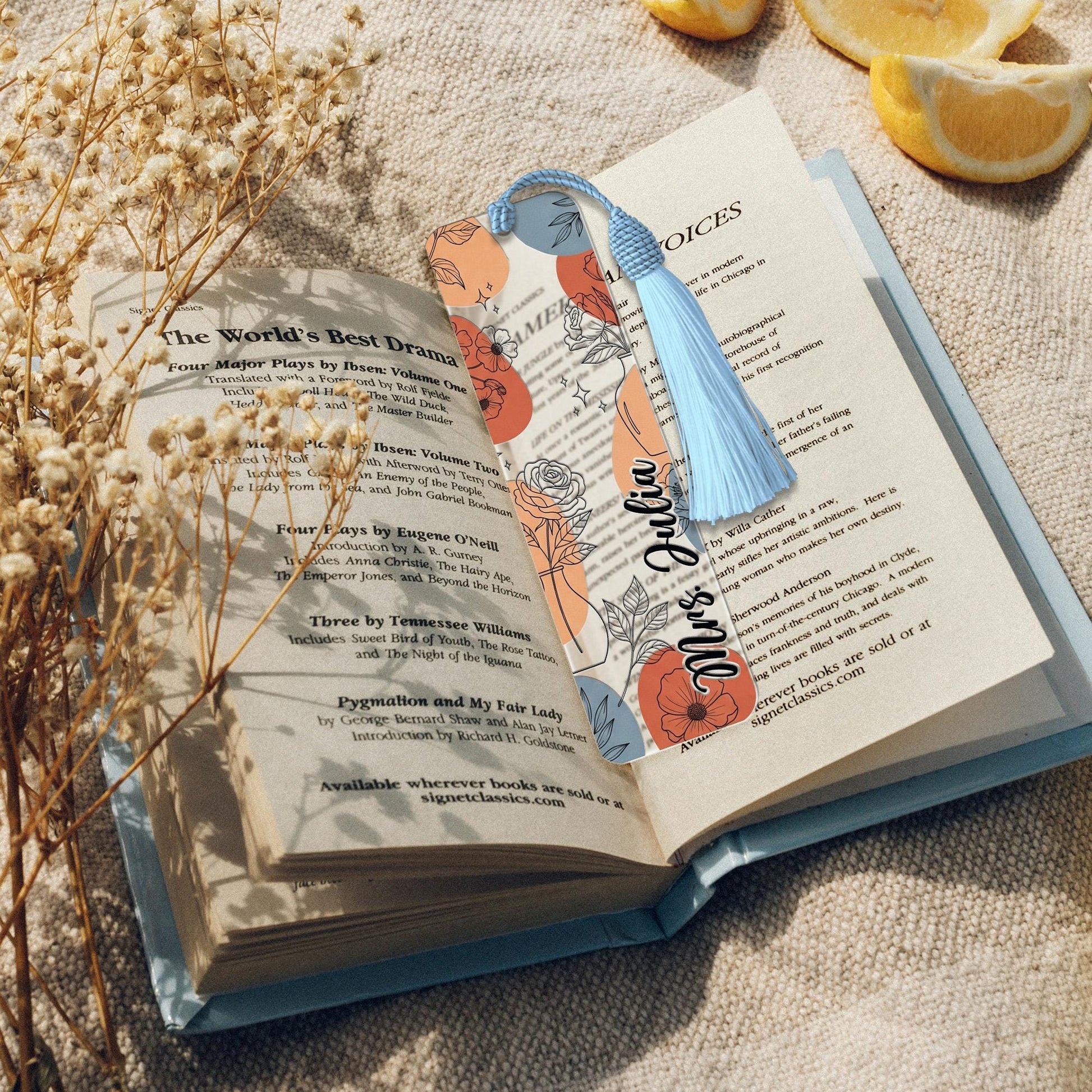 Personalized Floral Teacher Bookmark, Custom Name Gift, Unique Back to School, Teacher Appreciation, Stylish Boho Bookmark