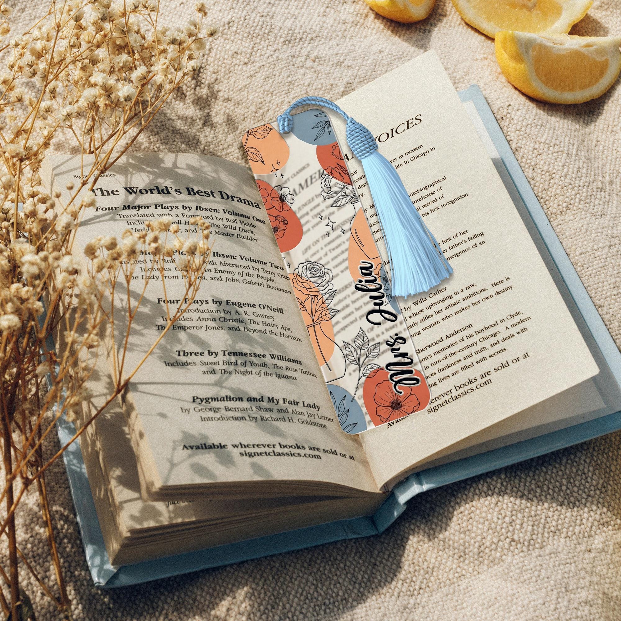 Personalized Floral Teacher Bookmark, Custom Name Gift, Unique Back to School, Teacher Appreciation, Stylish Boho Bookmark