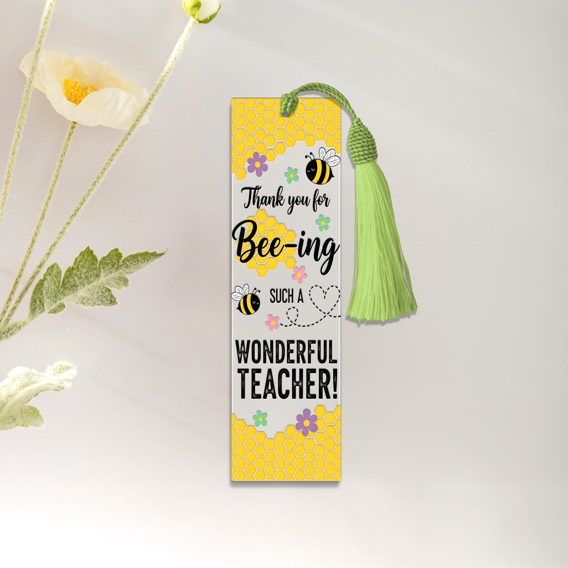 Bee Teacher Bookmark, Thank You Teacher Gift, Bee Theme Bookmark, Back to School Gift, Cute Pun Bookmark for Educators