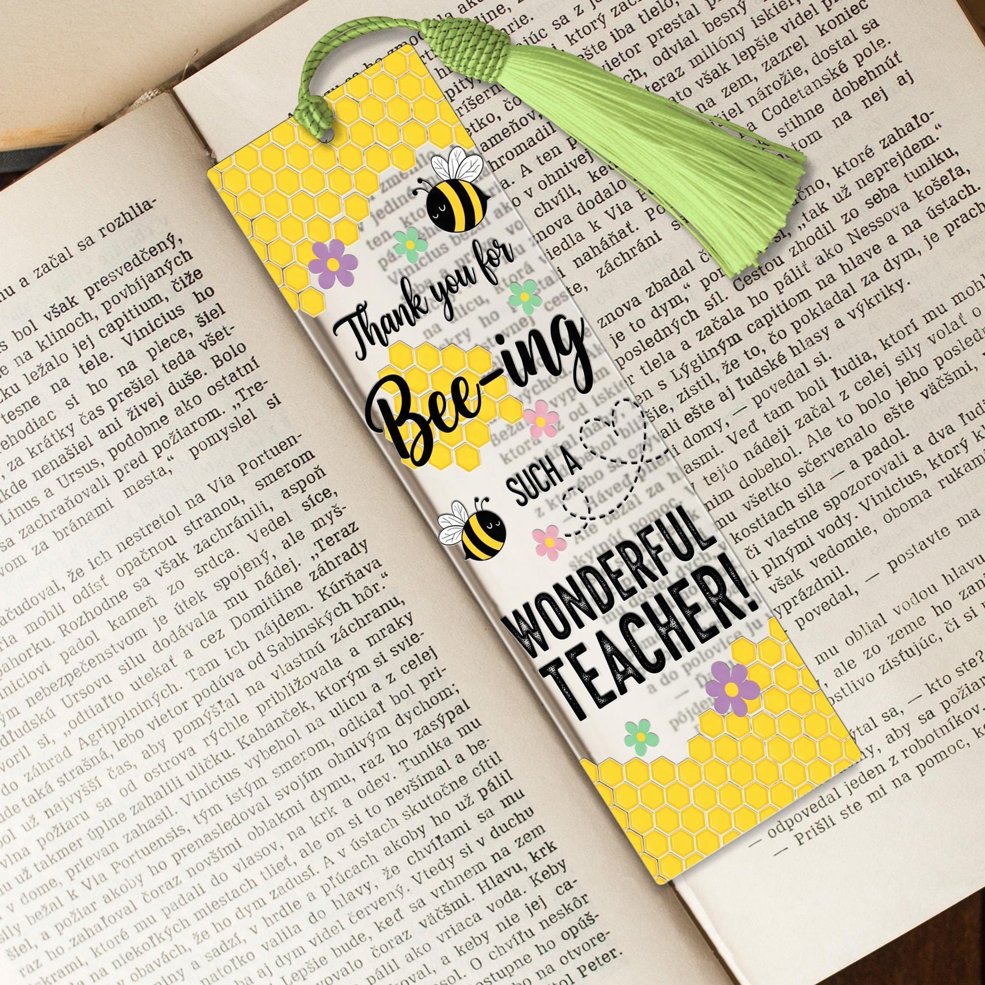 Bee Teacher Bookmark, Thank You Teacher Gift, Bee Theme Bookmark, Back to School Gift, Cute Pun Bookmark for Educators