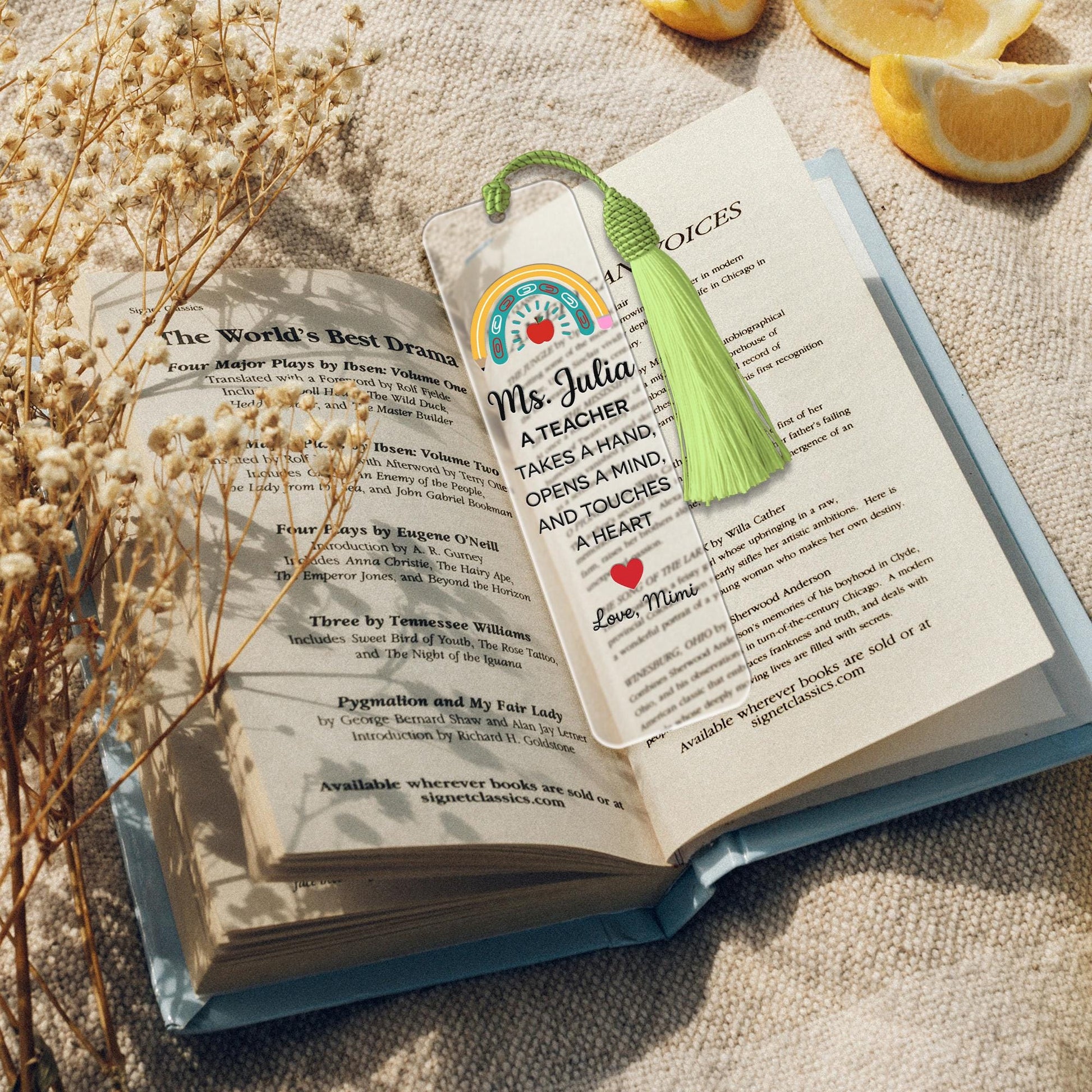 Teacher Bookmark, Back to School Gift, Personalized Teacher Gift, Classroom Supplies, Reading Accessory, Inspired Teacher Bookmark