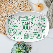 Custom Wedding Camp Platter, Personalized Engagement or Elopement Gift, Camp Themed Bridal Keepsake, Custom camp Picnic Plate DECOR only