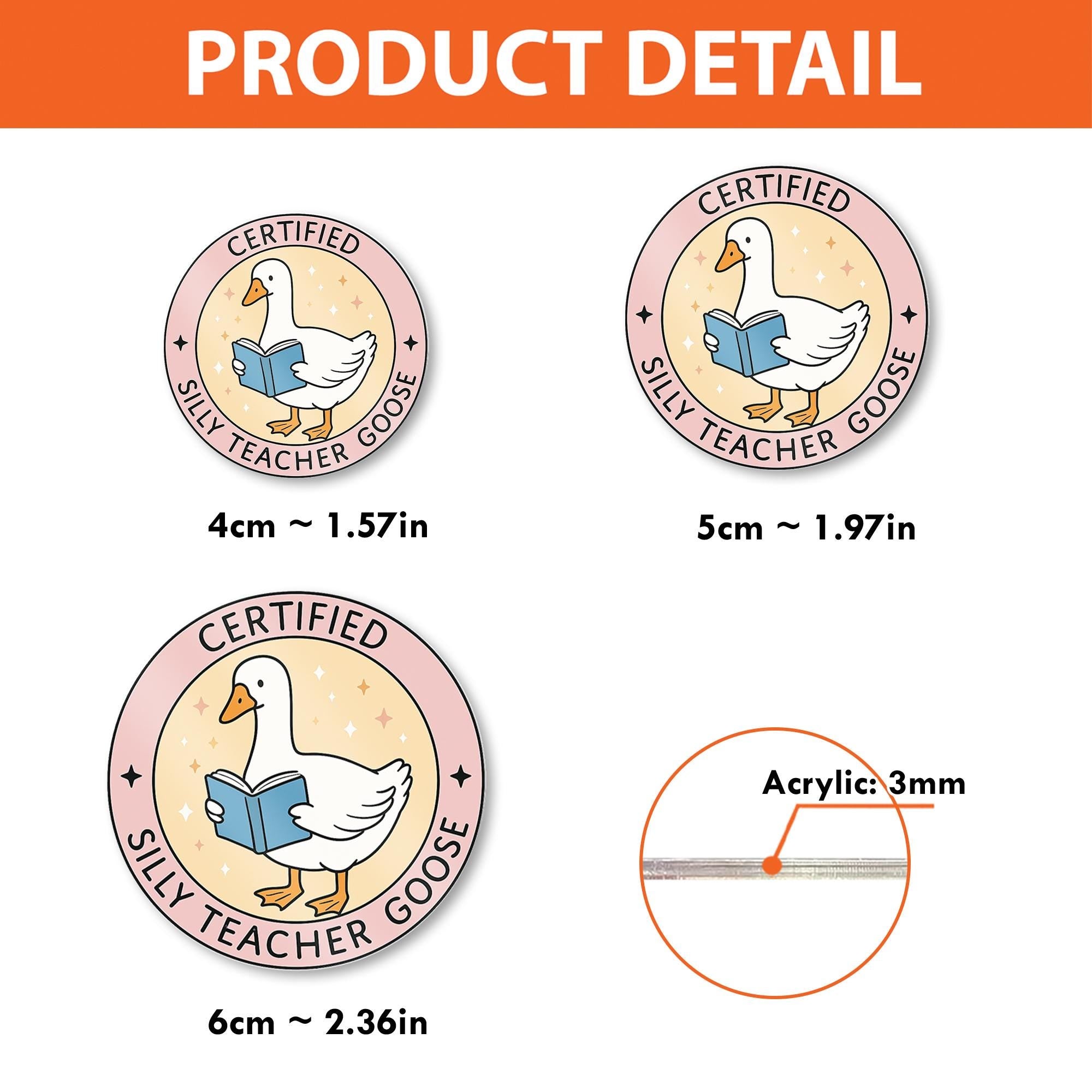 Certified Silly Teacher Goose Badge Reel, Funny Teacher ID Holder, Cute Retractable School Badge Clip, Gift for Educators & Staff