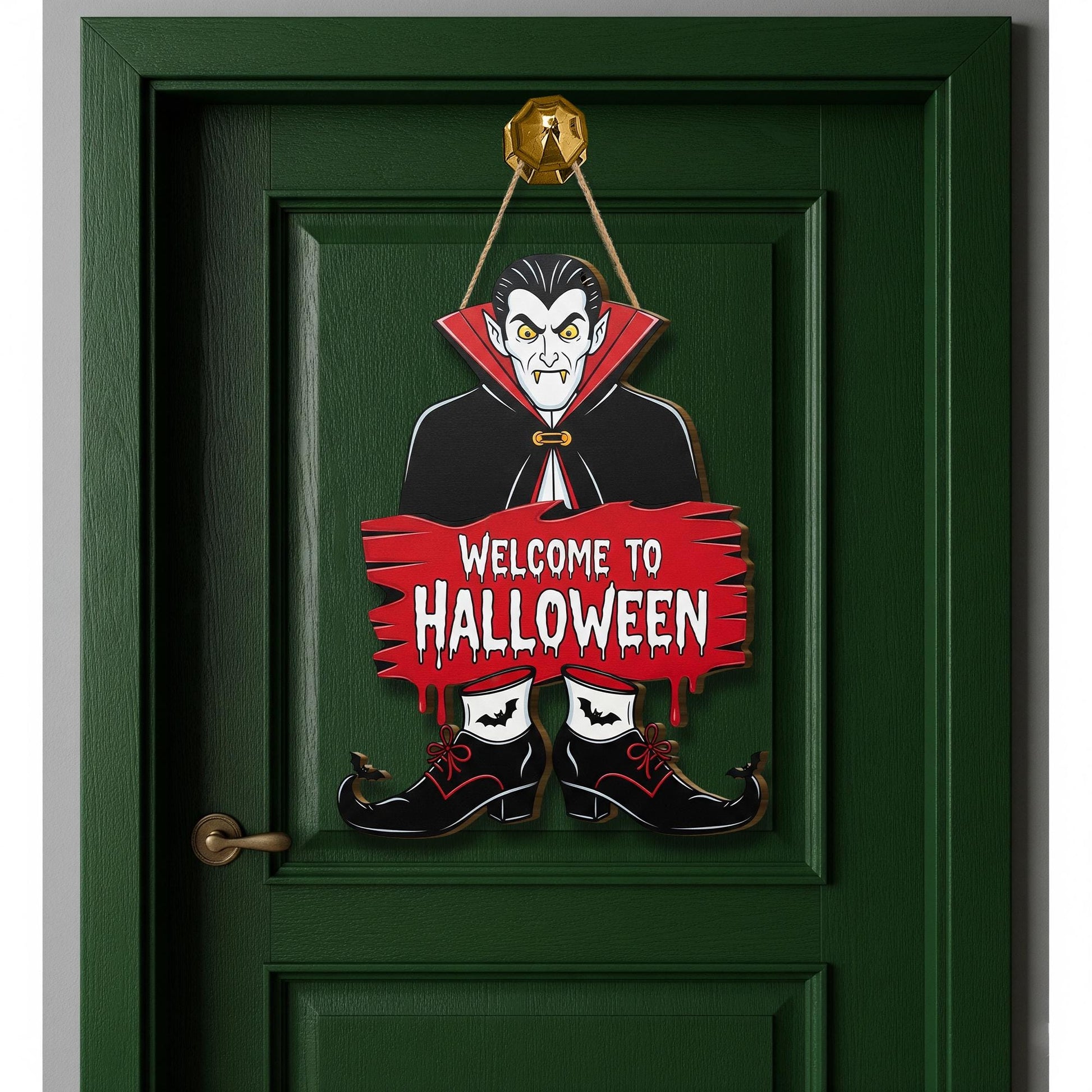 Dracula Halloween Door Sign – Welcome to Halloween Wall Decor – Vampire Party Decoration