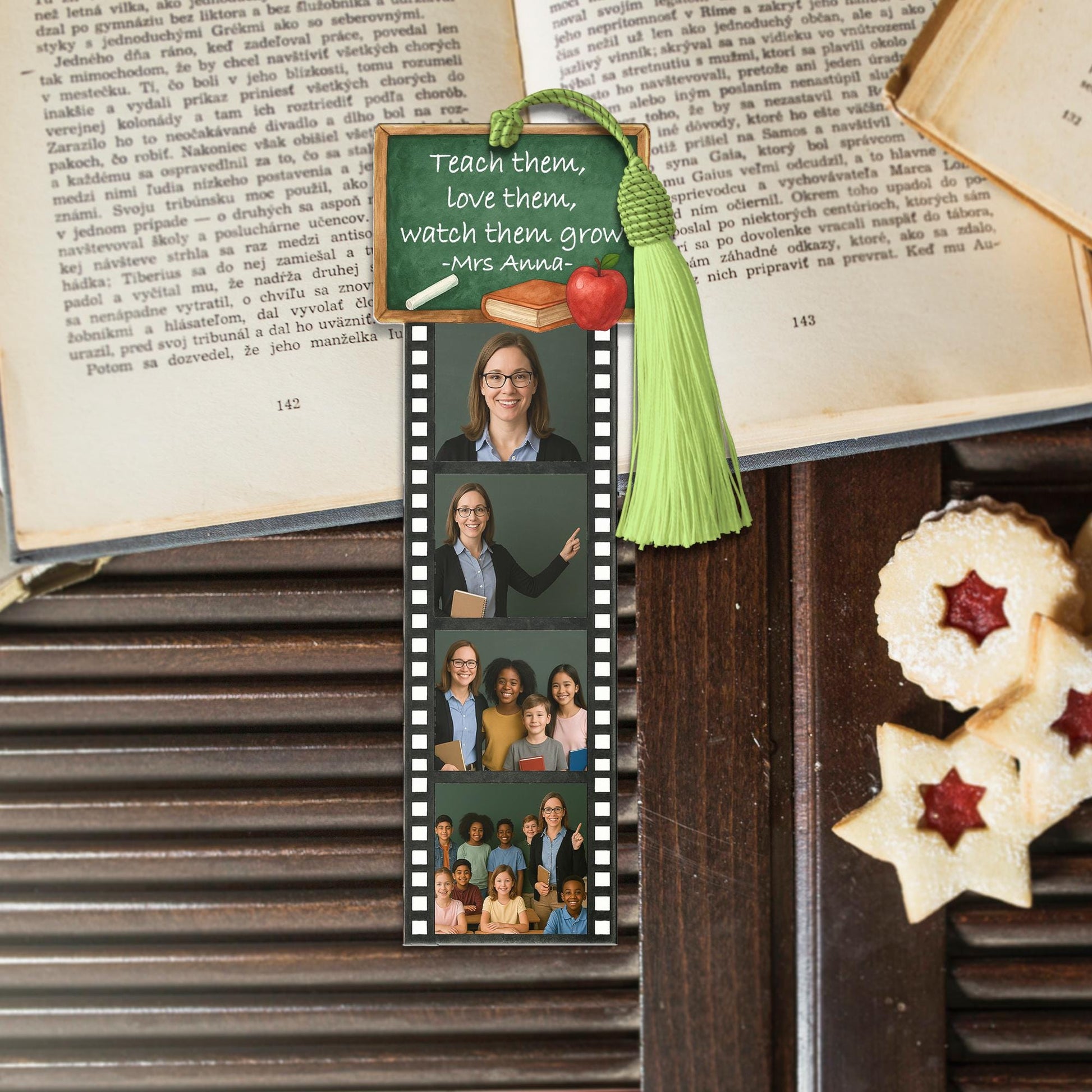 Personalized Teacher Bookmark, Custom Photo Filmstrip Bookmark, Teacher Appreciation Gift, End of Year Gift, Classroom Keepsake